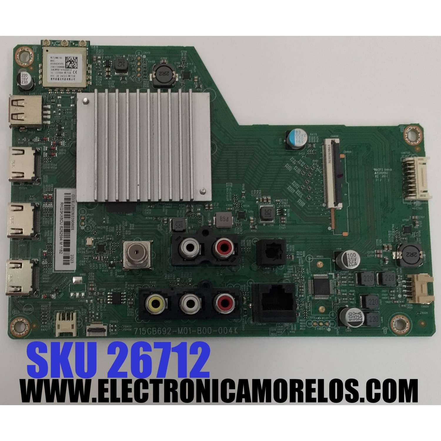 MAIN PARA TV VIZIO 4K·UHD·HDR ((ANDROID TV)) / NUMERO DE PARTE XLCB02K039 / 715GB692-M01-B00-004K / XLCB02K039080X / (U)XLCB02K039080X / PANEL TPT430WR-QVN03.U REV:SB3C / DISPLAY T430QVN03.8 / MODELO V435-J01 / V435-J01 LTPWE6WZ