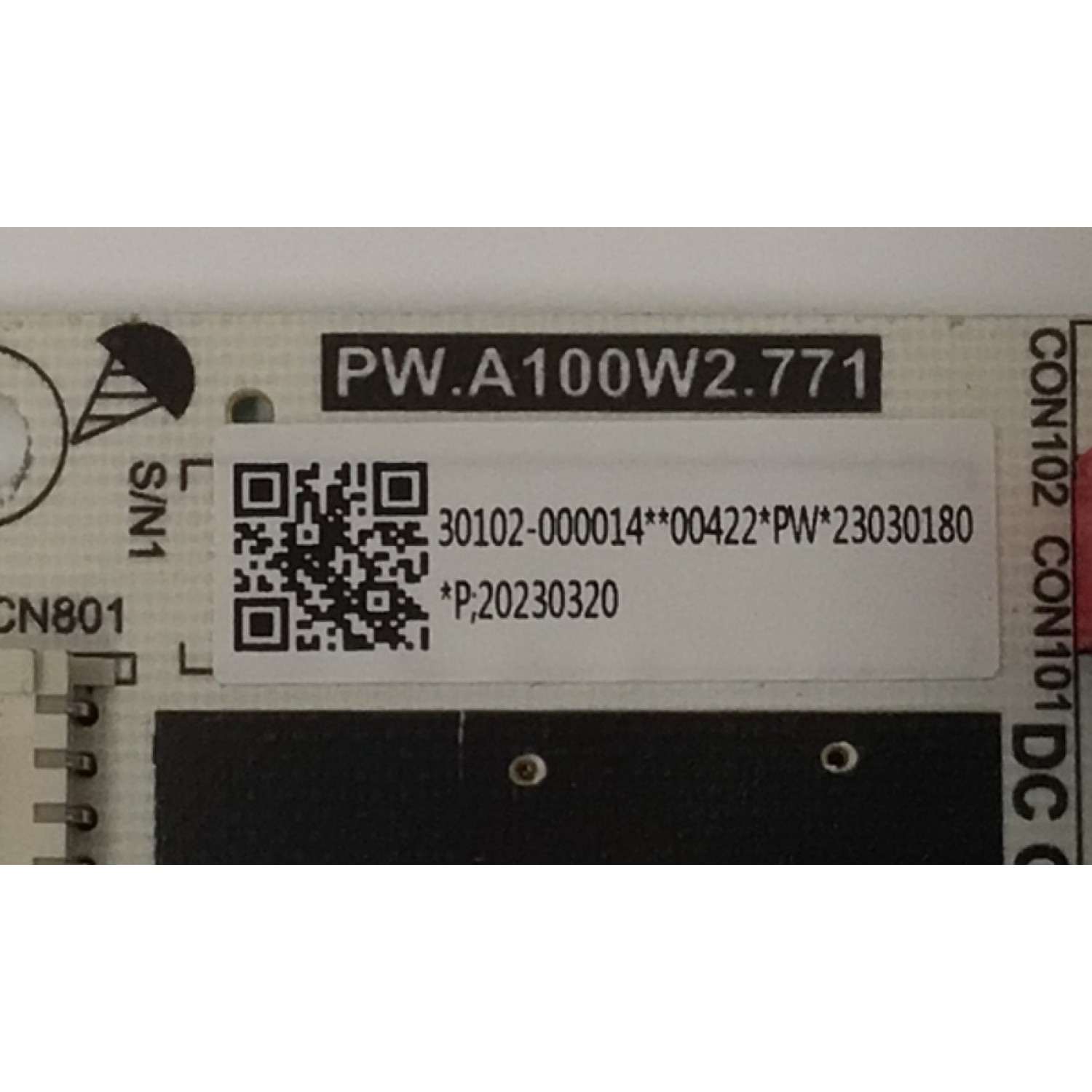 FUENTE DE PODER PARA TV TCL / NUMERO DE PARTE 30102-000014 / PW.A100W2.771 / P23030180 / 23030180 / 20230320 / PANEL LVU500NDEL / DISPLAY ST4951D01-1 VER.2.2 / MODELO 50S470G - Imagen 3