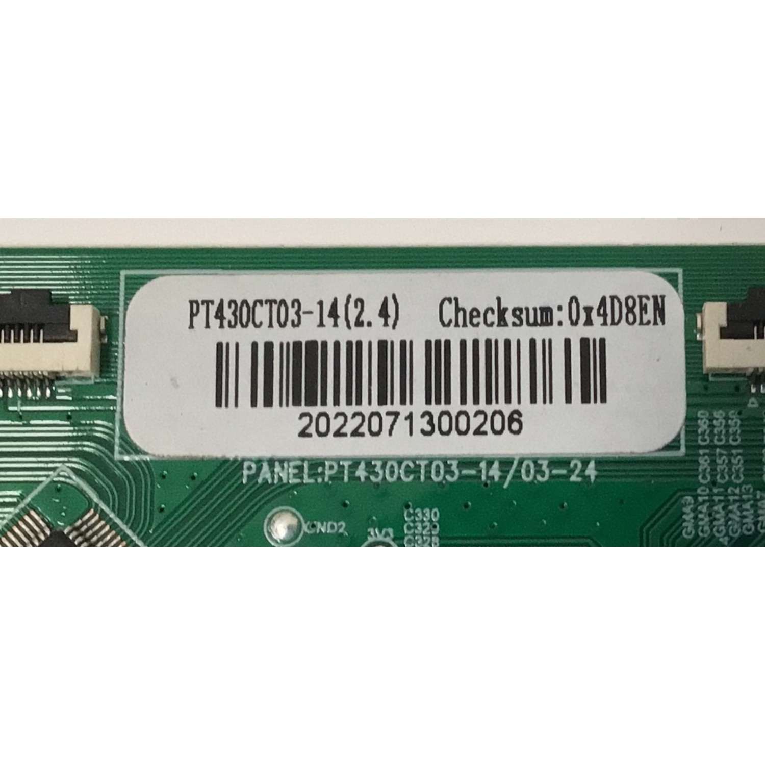 T-CON PARA TV WESTINGHOUSE / NUMERO DE PARTE PT430CT03-14 / PT430CT03-14/03-24 / PT430CT03-14 (2.4) / 2022071300206 / PANEL  HK430WLEDM-JH6PH / DISPLAY PT430CT03-14 VER.2.4 / MODELO WR43FX2210 - Imagen 2