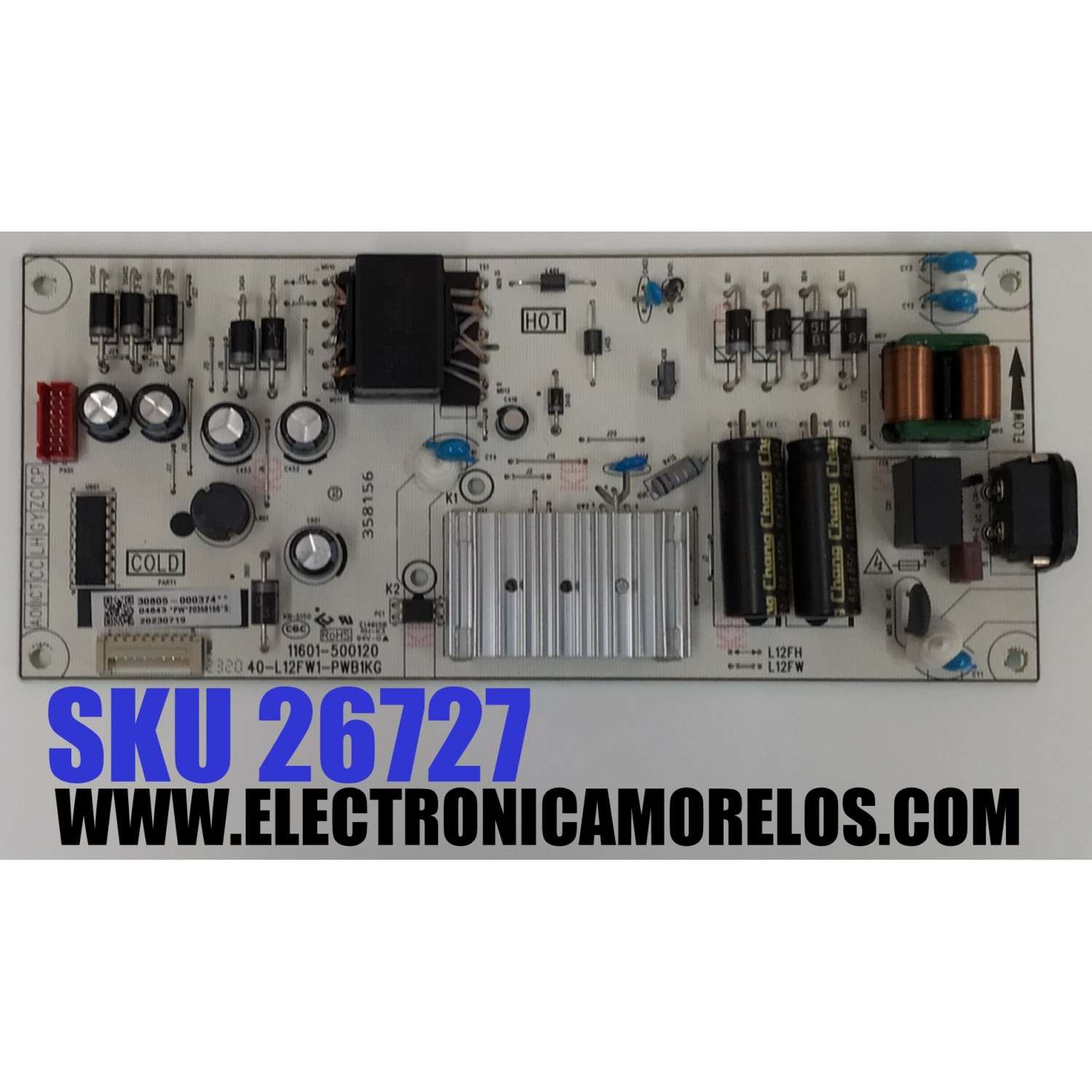 FUENTE DE PODER PARA TV TCL / NUMERO DE PARTE 30805-000374 / 40-L12FW1-PWB1KG / 11601-500120 / L12FW / 20230719 / TPD.SK318CL.PB751 (T) / PANEL LVU550NDEL  / DISPLAY ST5461D12-4 VER.2.2 / MODELO 55S41R / 55S451