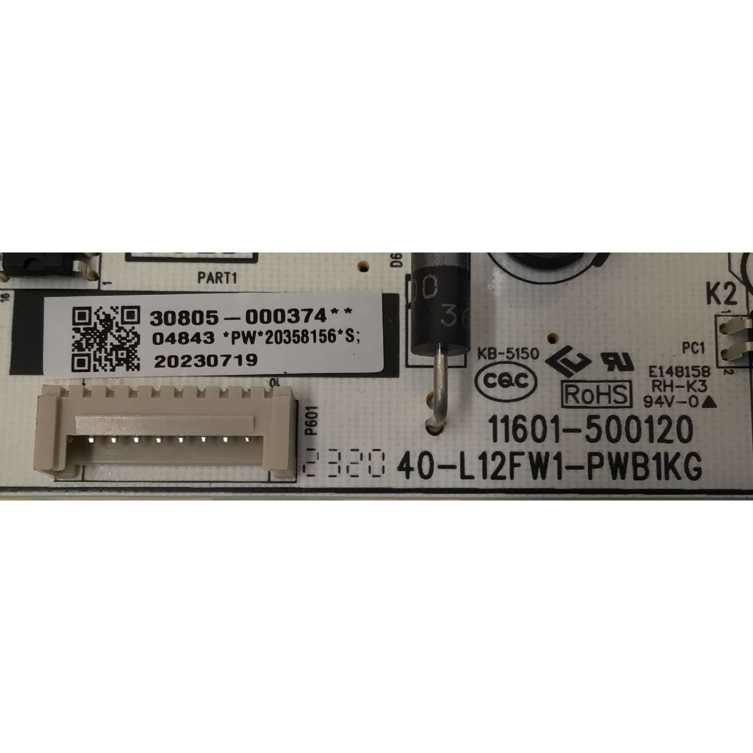 FUENTE DE PODER PARA TV TCL / NUMERO DE PARTE 30805-000374 / 40-L12FW1-PWB1KG / 11601-500120 / L12FW / 20230719 / TPD.SK318CL.PB751 (T) / PANEL LVU550NDEL  / DISPLAY ST5461D12-4 VER.2.2 / MODELO 55S41R / 55S451 - Imagen 2