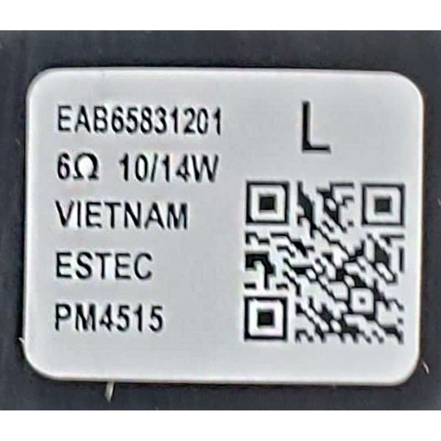 KIT DE BOCINAS PARA TV LG / NUMERO DE PARTE EAB65831201 / EAB65831202 / 6Ω 10/14W / PM4515 / PC+ABS-FR (40) / MODELO 86QNED80TUC / 55QNED80URA  - Imagen 2