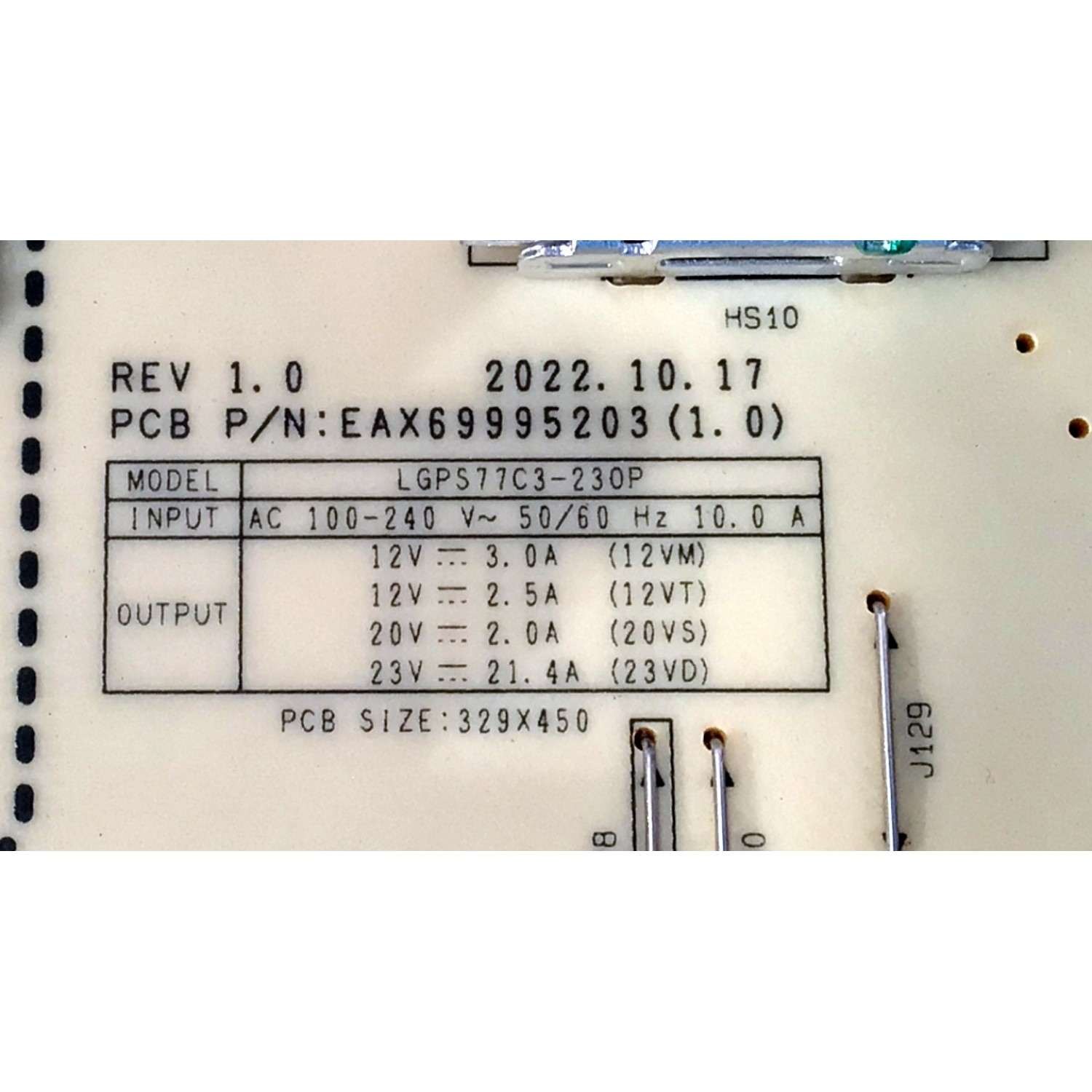 FUENTE DE PODER PARA TV LG / NUMERO DE PARTE 38495701 / EAX69995203 / EAX69995203 (1.0) / 3CPRSL08-0001 / PANEL AC770AQL / MODELO OLED77C3AUA / OLED77C3AUA.DUSQLR - Imagen 3