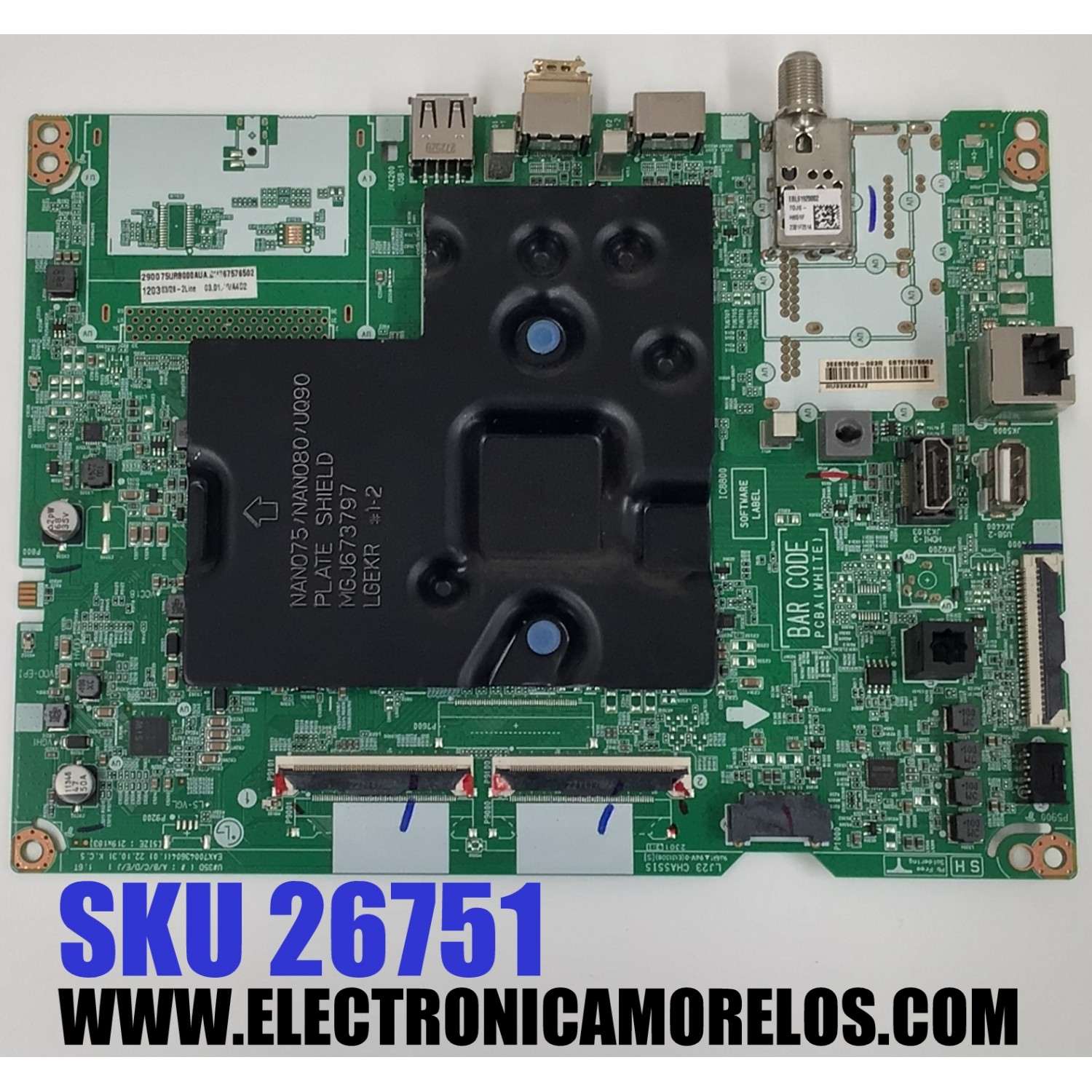 MAIN ORIGINAL PARA TV LG 4K UHD HDR SMART TV / NUMERO DE PARTE EBT67576502 / EAX70043604 / EAX70043604 (1.0) / 67576502 / PANEL NC750TQG-ABKHG / DISPLAY HV750QUB-F9E / MODELO 75UR8000AUA / 75UR8000AUA.BUSFLKR