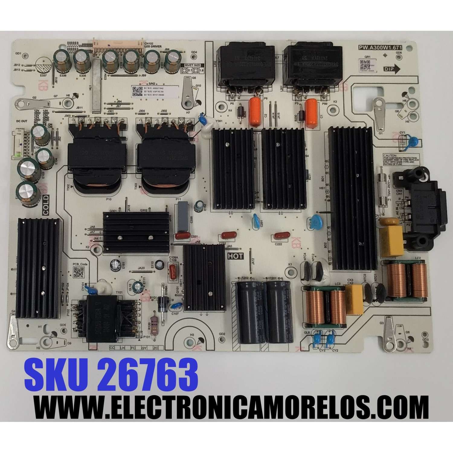 FUENTE DE PODER PARA TV VIZIO / NUMERO DE PARTE 60101-05099 / PW.A300W1.671 / 4300271942 / P24010033 / 0A00305 / PANEL BOEI750WQ1 / DISPLAY HV750QUB-E92 REV 2.0 / MODELO VQP75C-84 / VQP75C-84 LBSFS2HA
