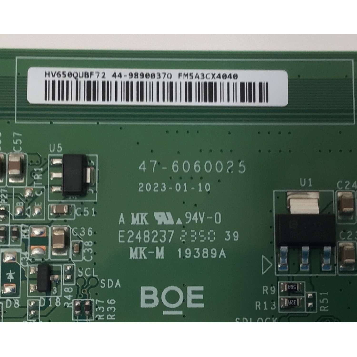 T-CON ORIGINAL PARA TV VIZIO / NUMERO DE PARTE 44-9890037O / 44-98900370 / 47-6060025 / HV650QUBF72 / PANEL BOEI650WQ1 / DISPLAY HV650QUB-F72 REV.1.0 / MODELOS V4K65M-0804 / V4K65M-0804 LBSFT5GA / V655-J04 / V655-J04 LBSFE41A / V4K65M-0804 LBSFT5HA - Imagen 2