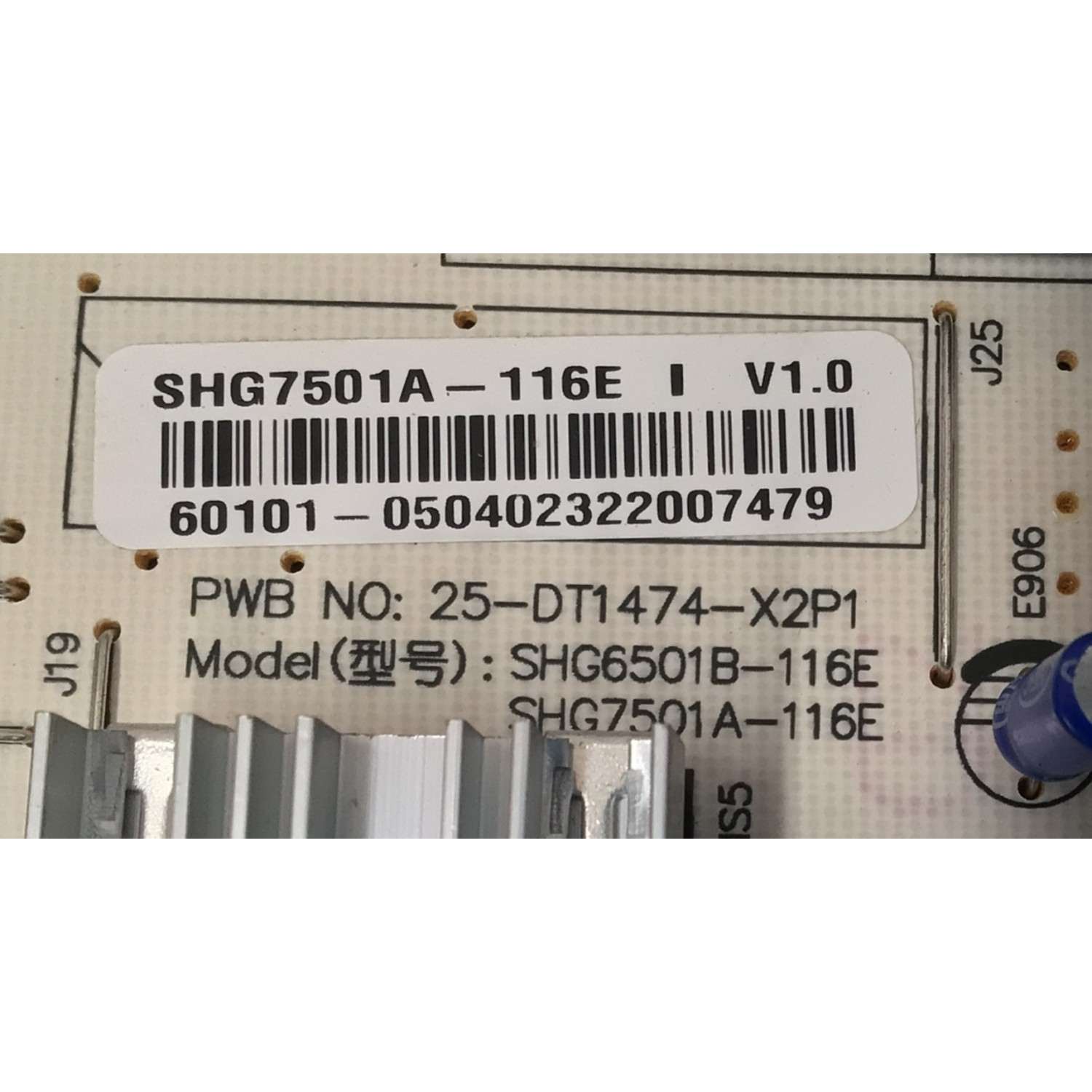 FUENTE DE PODER ORIGINAL PARA TV VIZIO / NUMERO DE PARTE 60101-05040 / SHG7501A-116E / SHG6501B-116E / 25-DT1474-X2P1 / V755M-K04 / PANEL BOEI750WQ1 / DISPLAY HV750QUB-F91 / MODELO V755X-K04 / V755X-K04 LBSFR5BZ / V755M-K04 / V755M-K04 LBSFR5KZ - Imagen 2