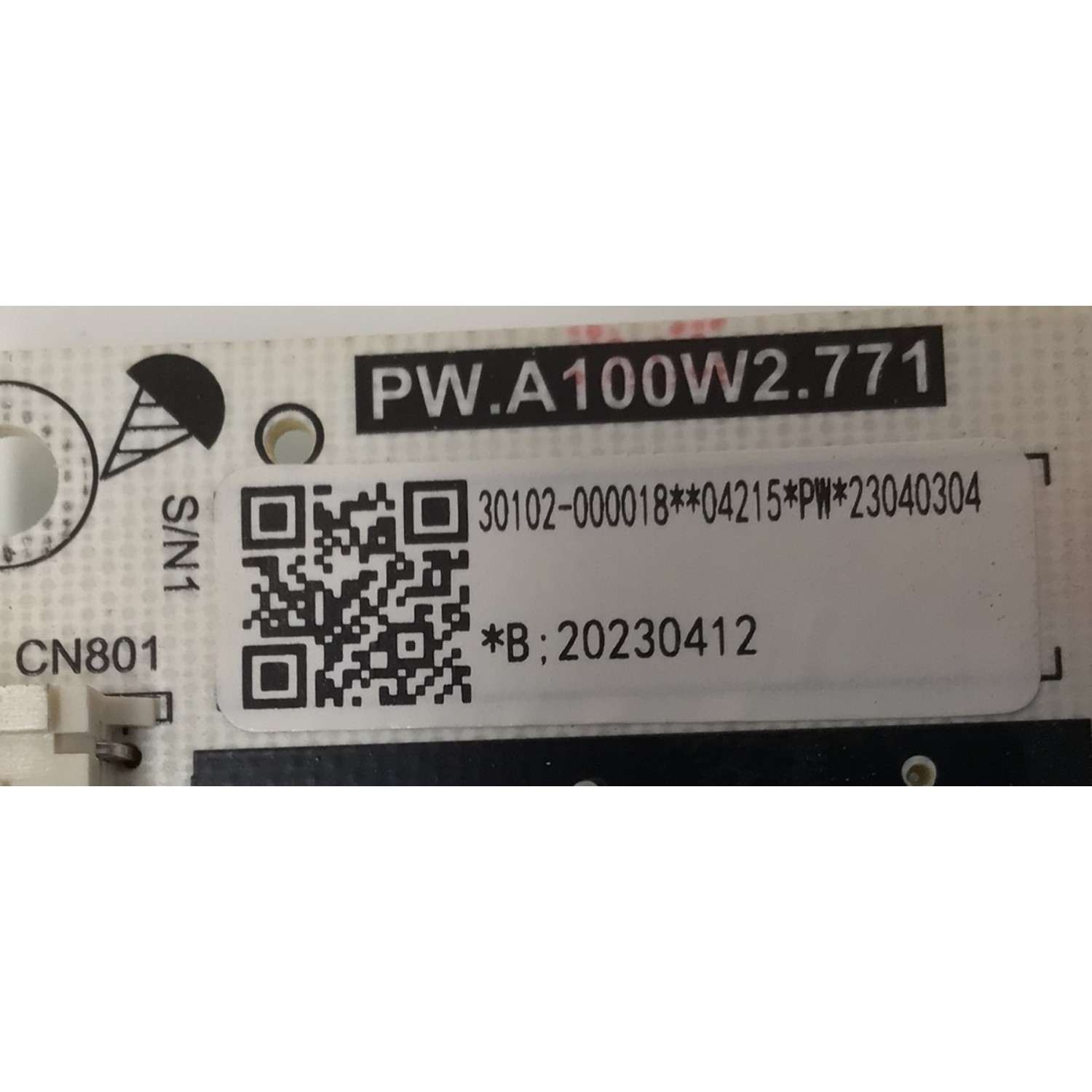 FUENTE DE PODER PARA TV TCL / NUMERO DE PARTE 30102-000018 / PW.A100W2.771 / 23040304 / 20230412 / B23040304-0A03066 / PANEL LVU550NDEL / DISPLAY ST5461D12-4 VER.2.2 / MODELO 55S470G - Imagen 3