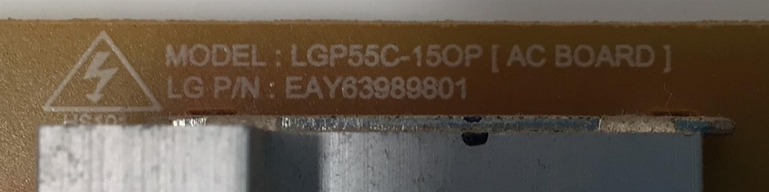 SUB FUENTE PARA TV LG / NUMERO DE PARTE EAY63989801 / LGP55C-15OP / 63989801 / PANEL LC550LUD-LGPV / DISPLAY LC550LUD (LG)(PV) / MODELO 55EG9100 / 55EG9100-UB / 55EG9100-UB.BWMZLJR - Imagen 3