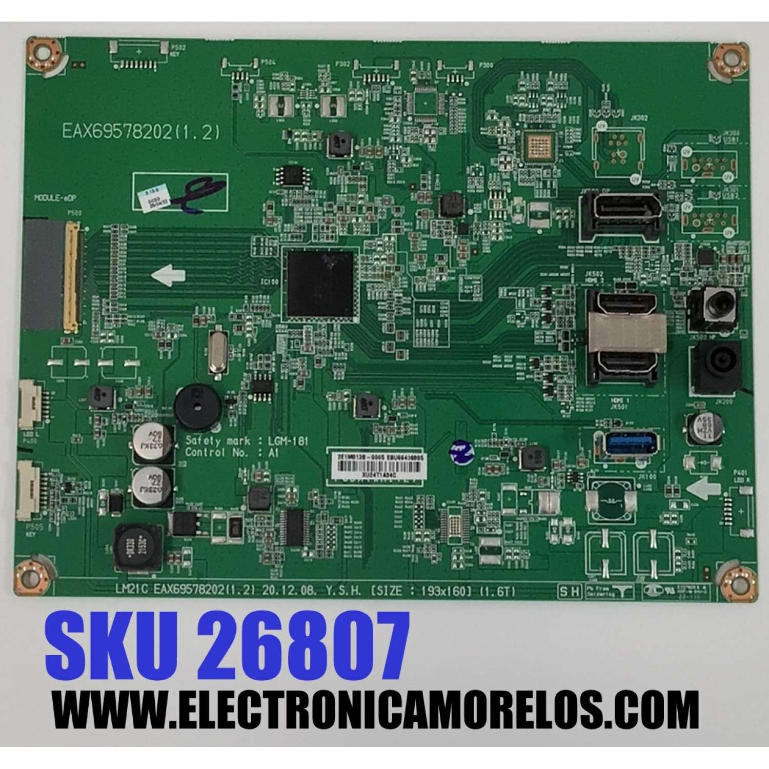 MAIN PARA MONITOR LG ORIGINAL / NUMERO DE PARTE EBU66406805 / EAX69578202 / EAX69578202(1.2) / 66406805 / PANEL LM315WQ1 (SS)(A1) / MODELO 32GP83B / 32GP83B-B / 32GP83B-BY.BUSOMKM