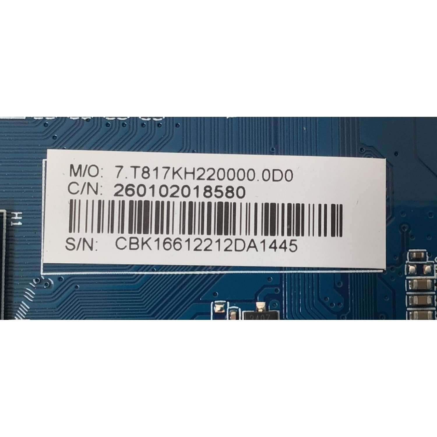 MAIN PARA TV WESTINGHOUSE / NUMERO DE PARTE 260102018580 / CV817-KH / 7.T817KH220000.0D0 / 0405DD8D1374 / PANEL HK650WLEDM-SH8FH/ DISPLAY PT650GT01-2 / MODELO WR65UX4210 / WR65UT4212 - Imagen 3