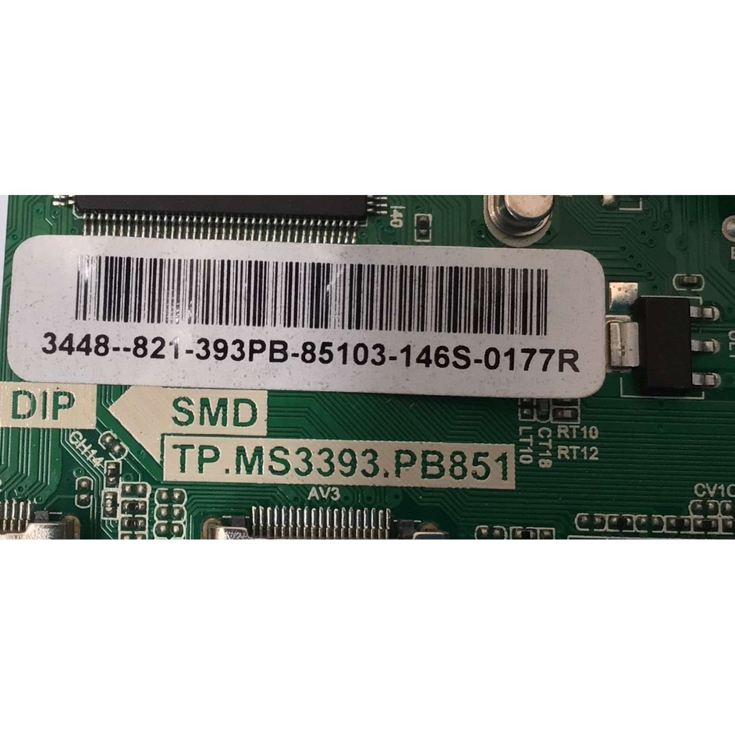 MAIN FUENTE ((COMBO)) PARA TV DIGITREX / NUMERO DE PARTE 8140502208 / TP.MS3393.PB851 / N14060229 / 6047360001 / 3448-821-393PB / 85103-146S-0177R / TP.MS3393.PB851B / 821-393PB-85103 / PANEL HK395WLEDM-CH03H / DISPLAY V400HJ6-PE1 / MODELO DX40FKM - Imagen 4