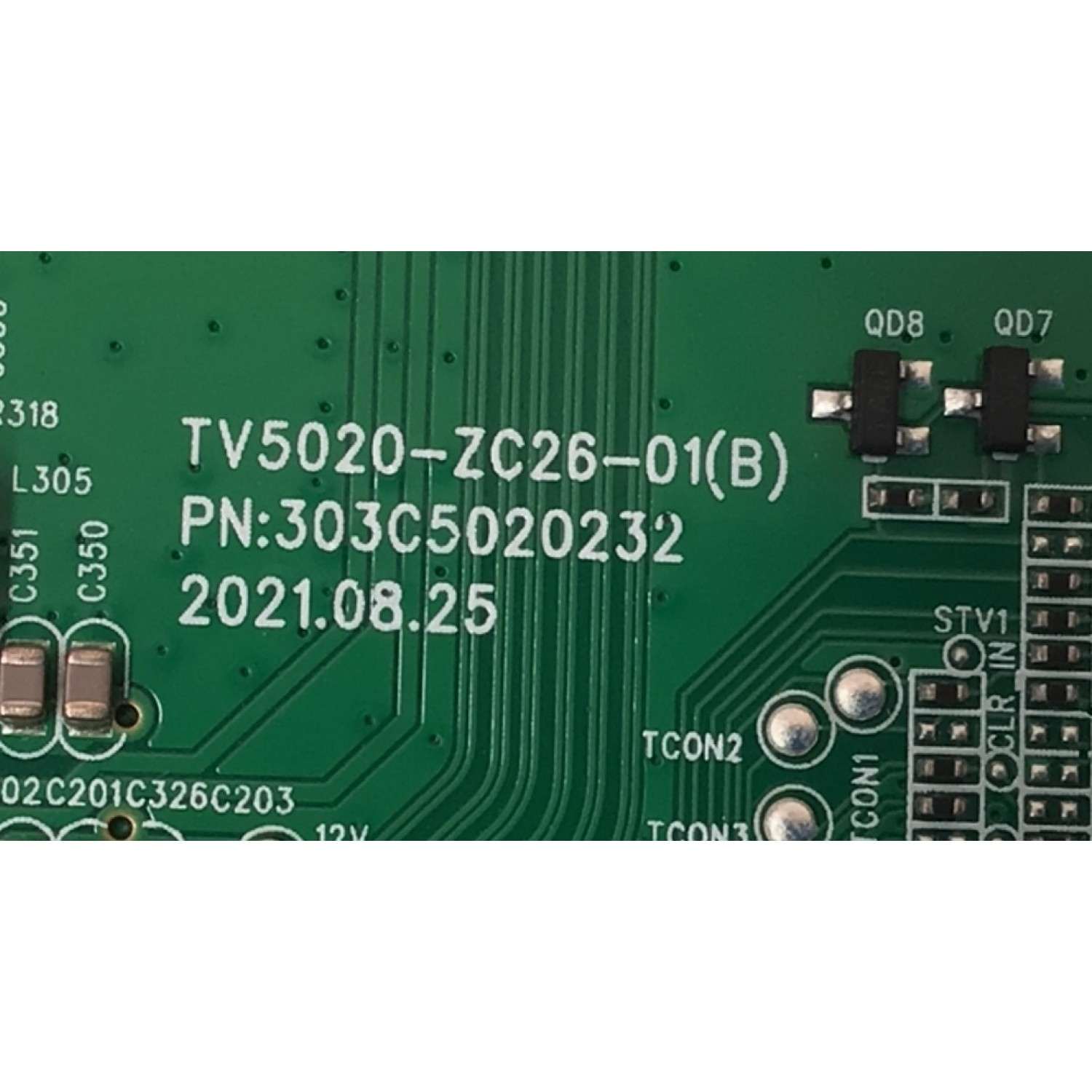 T-CON PARA TV ONN ORIGINAL / NUMERO DE PARTE 513C5020M02 / TV5020-ZC26-01(B) / 303C5020232 / 20221226 / 2010113306 / DISPLAY HF500QUB-F20 / MODELO 100012585 50" / 100133204 50" - Imagen 3