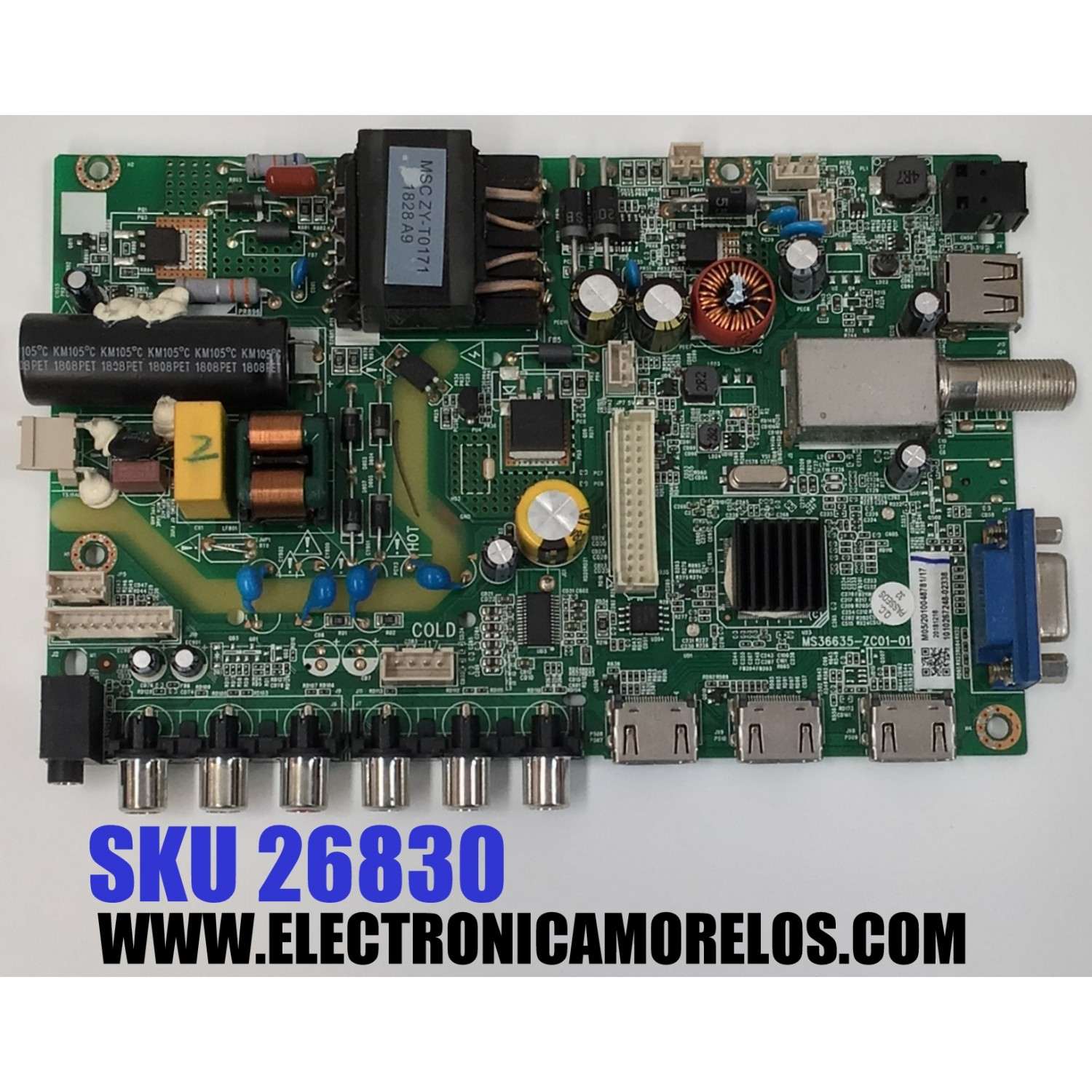MAIN FUENTE COMBO PARA TV JVC ORIGINAL / NUMERO DE PARTE 515C35533M05 / MS36635-ZC01-01 / 1010267248-02338 / M05/201004878 / 20181216 / DISPLAY LSC320AN10-H02 / MODELO 32"