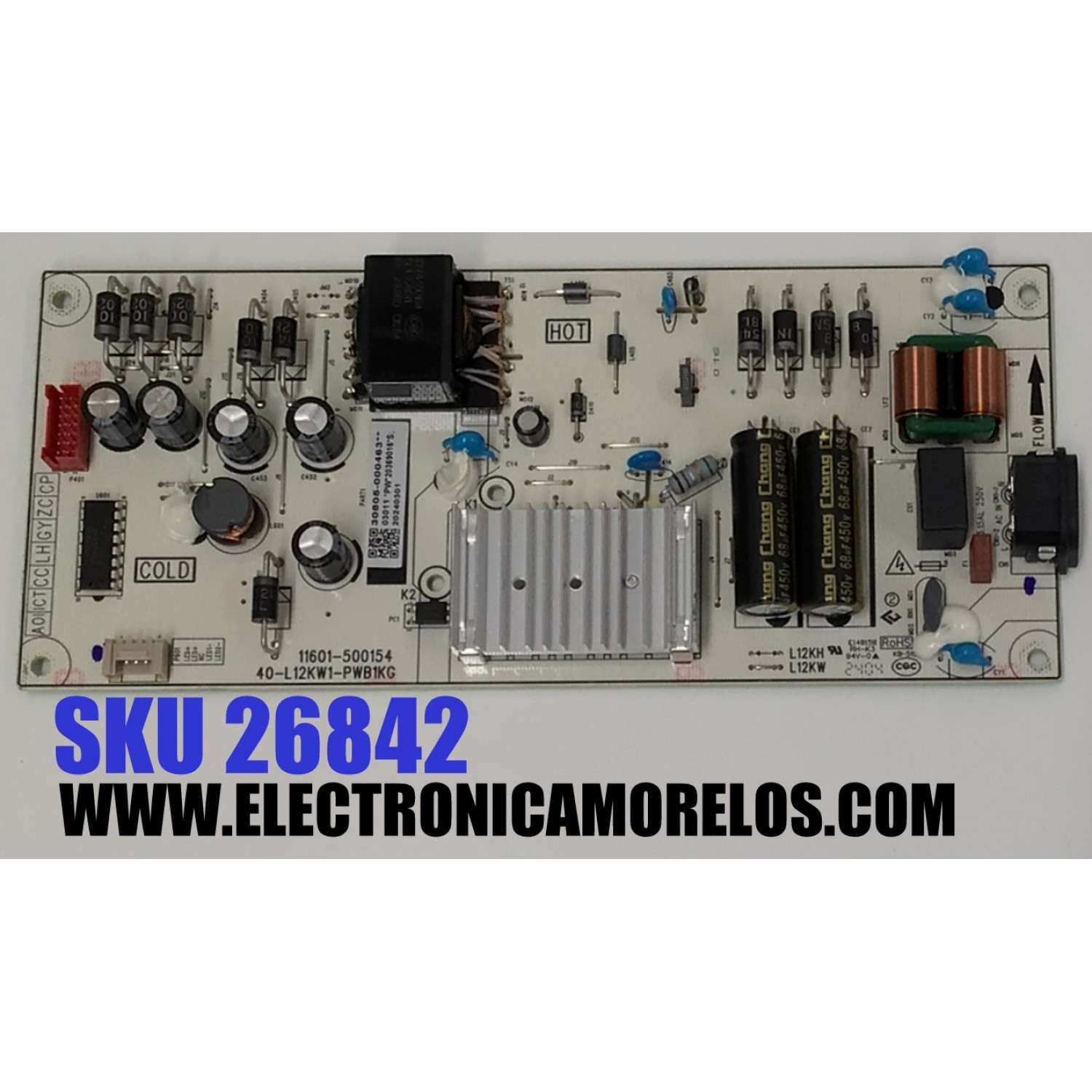 FUENTE DE PODER ORIGINAL PARA TV TCL / NUMERO DE PARTE 30805-000463 / 40-L12KW1-PWB1KG / 11601-500154 / 20369016 / 20240301 / PANEL LVU550NDAL / DISPLAY PT550GT09-1 VER.1.0 / MODELO 55S451 / 55F35 / 55S41BR
