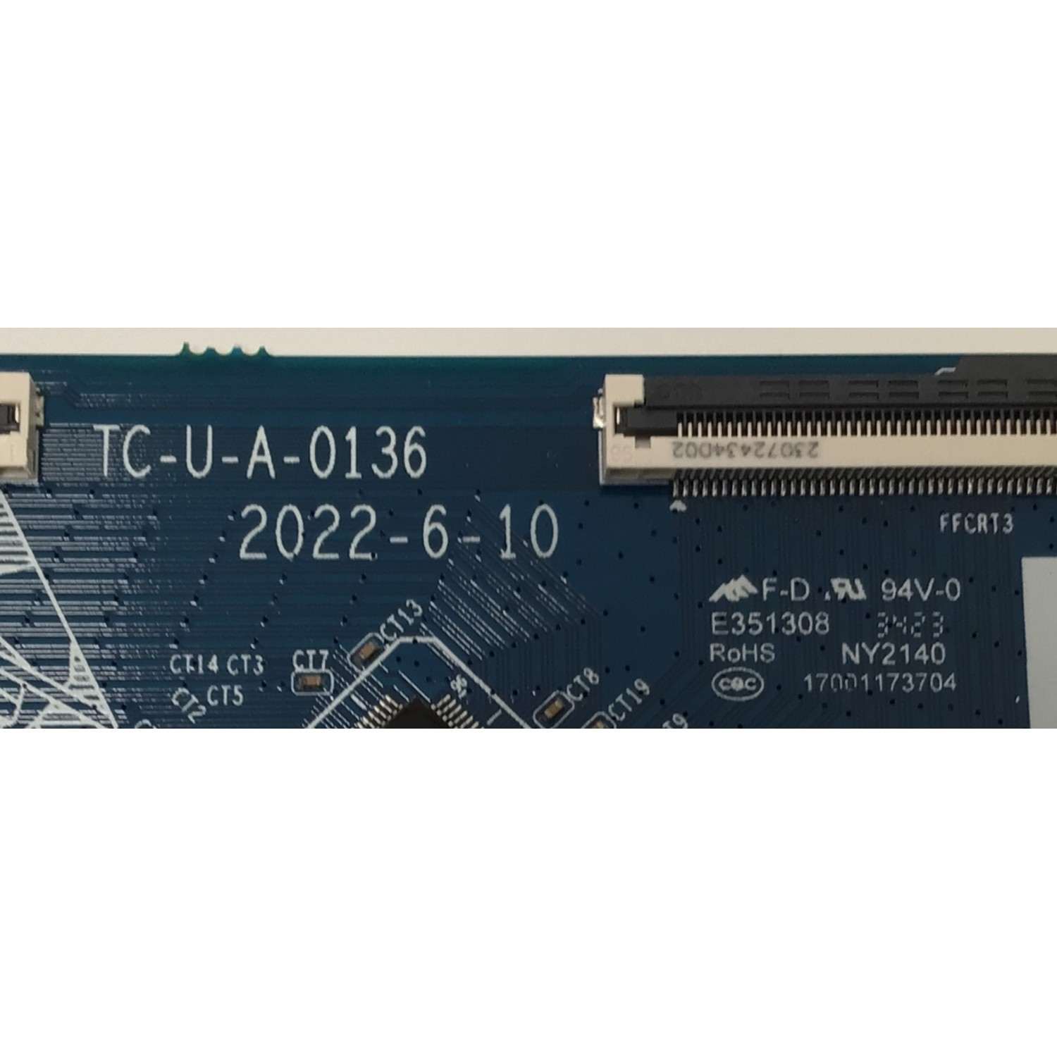 T-CON PARA TV ONN / NUMERO DE PARTE TC-U-A-0136 / 17001173704 / 4K VB1 IN / 99Q31C9 / T007694 / PANEL C500Y19-5C / DISPLAY CV500U2-T01 REV:02 / MODELO 100133204 (50") - Imagen 2