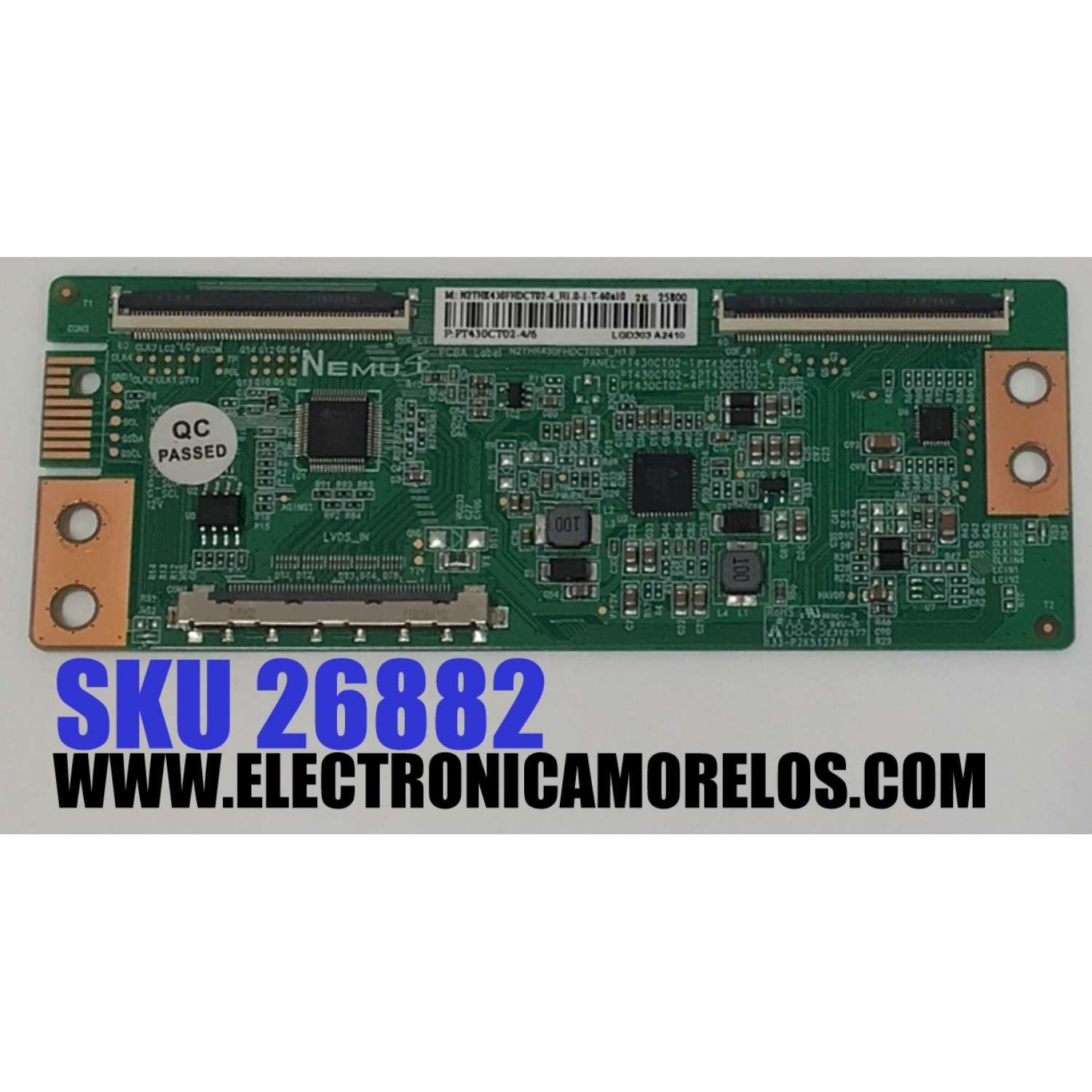 T-CON PARA TV WESTINGHOUSE / NUMERO DE PARTE N2THK430FHDCT02-4 / N2THK430FHDCT02-1_H1.0 /PT430CT02-4/6 / PT430CT02-1 / PT430CT02-2 / PANEL HK430WLEDMJH6PH / DISPLAY PT430CT03-14 VER.2.4 / MODELO WR43FX2210