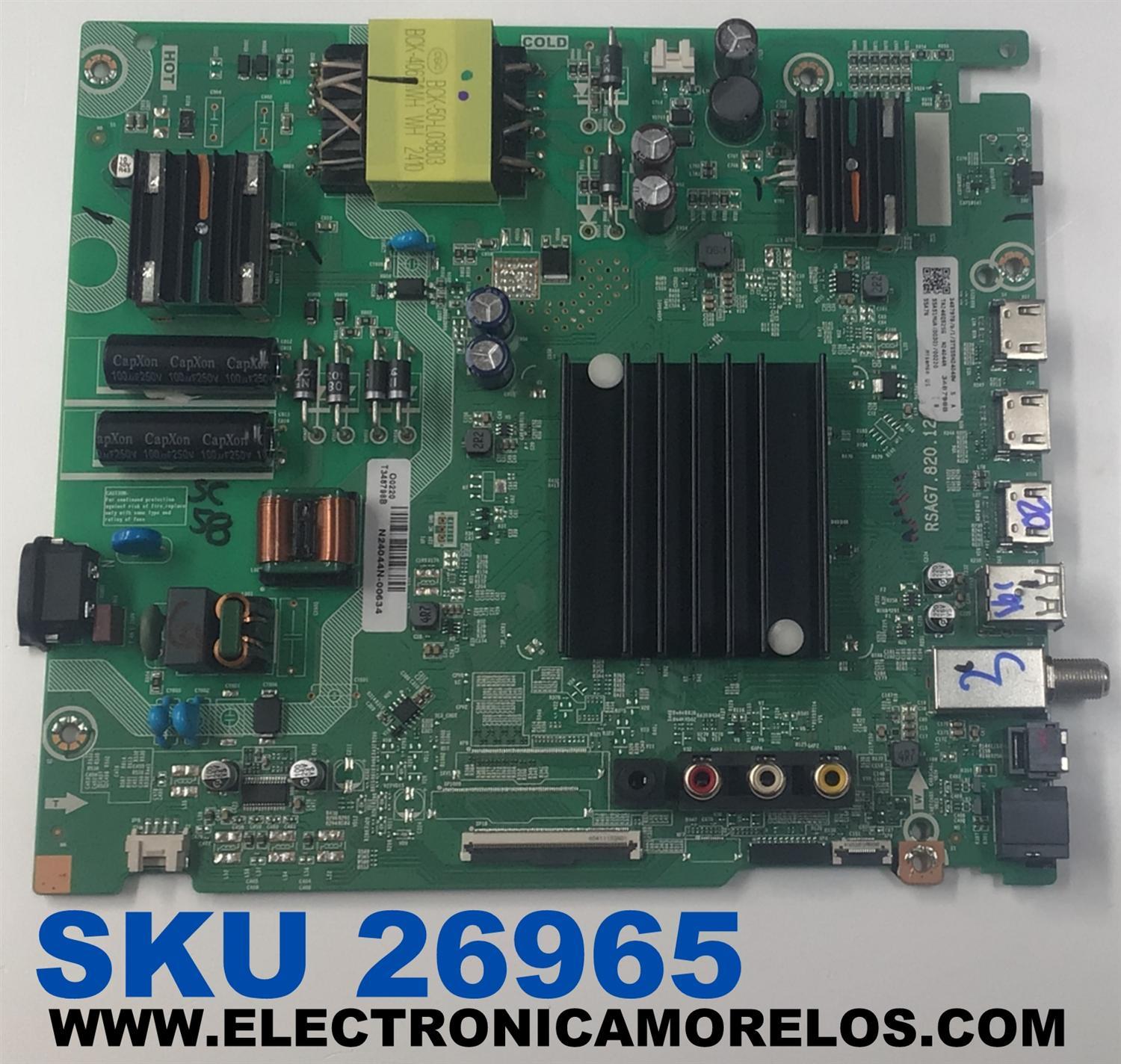 MAIN FUENTE COMBO PARA TV HISENSE ORIGINAL 4K UHD HDR GOOGLE TV / NUMERO DE PARTE 348797 / RSAG7.820.12970/ROH / 55A51HUA / N24044N / 348798 / PANEL HD550H1U71-T0LF / DISPLAY HF550QUB-F20 / MODELO 55A7N / 55A76K