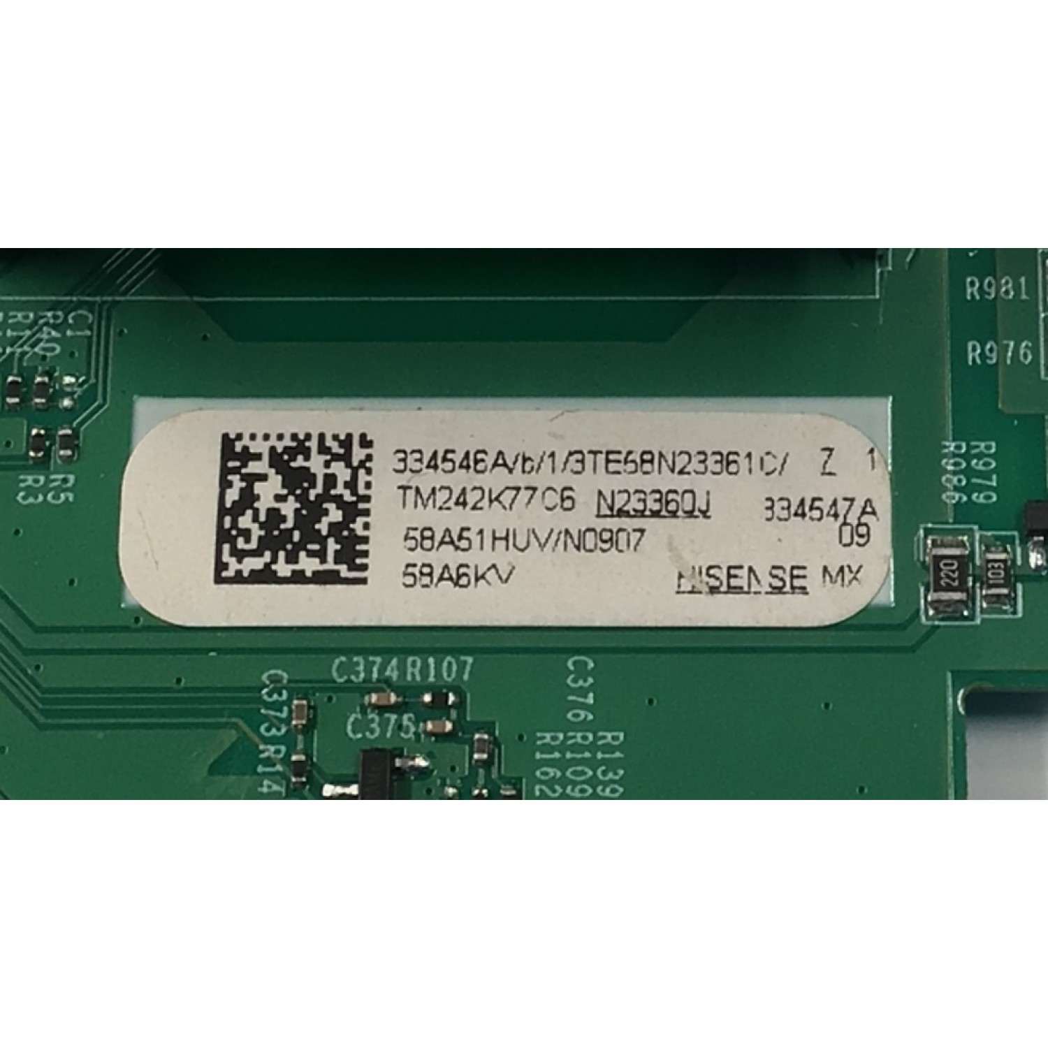 MAIN FUENTE COMBO ORIGINAL PARA TV HISENSE 4K UHD HDR VIDAA / NUMERO DE PARTE 334546 / RSAG7.820.12970/ROH / 334547 / 58A51HUV/N0206 / N232831 / PANEL HD580Y1U92-TAL2 / DISPLAY CV580U1-T01 REV:02 / MODELO 58A6KV / 58A6KV 58A51HUV - Imagen 3