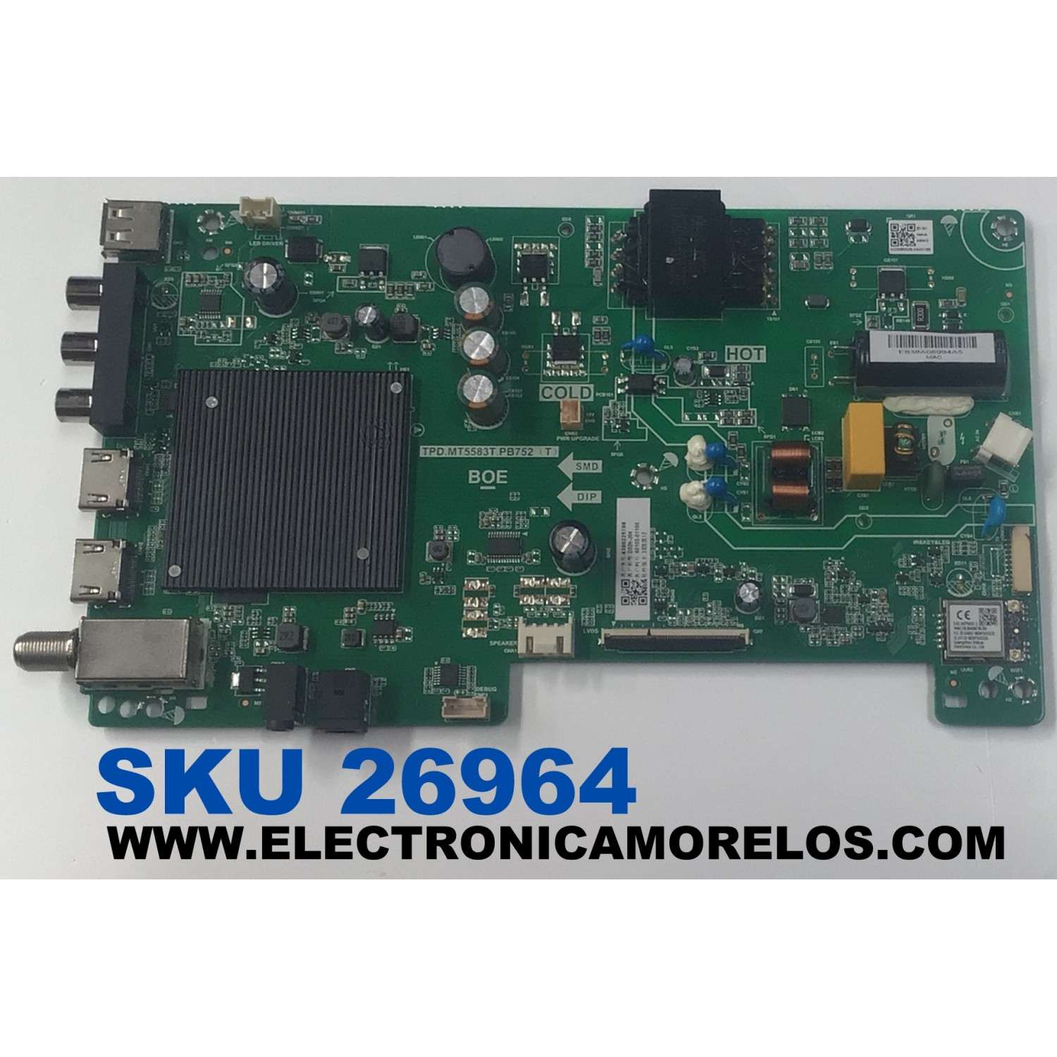 MAIN FUENTE COMBO PARA TV VIZIO ORIGINAL / NUMERO DE PARTE 60103-01100 / TPD.MT5583T.PB752(T) / 4300225708 / N23080029-0A00188 / PANEL BOEI320WU1 / DISPLAY HV320WHB-F56 REV.4.0 / MODELO D32H-J04 / D32H-J09