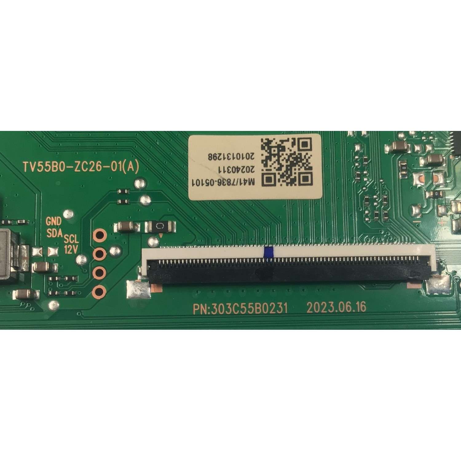 T-CON PARA TV ONN ORIGINAL / NUMERO DE PARTE 513C55B0M41 / TV55B0-ZC26-01(A) / 303C55B0231 / 20240311 / 2010131298 / M41/7836-05101 / PANEL ST4951D01-1 (V2.2) / DISPLAY ST4951D01-1 VER.2.2 / MODELO 100012585 50" - Imagen 2