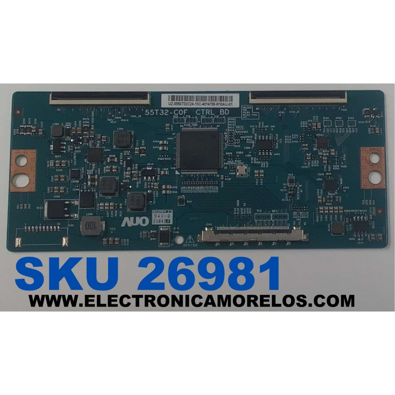 T-CON PARA TV RCA ORIGINAL / NUMERO DE PARTE 5550T32C24 / 55T32-C0F / 55.50T32.C24 / UZ-5550T32C24-13C / PANEL T500QVN03.7 / DISPLAY T500QVN03.7 / MODELO RLDED5098-B-UHD