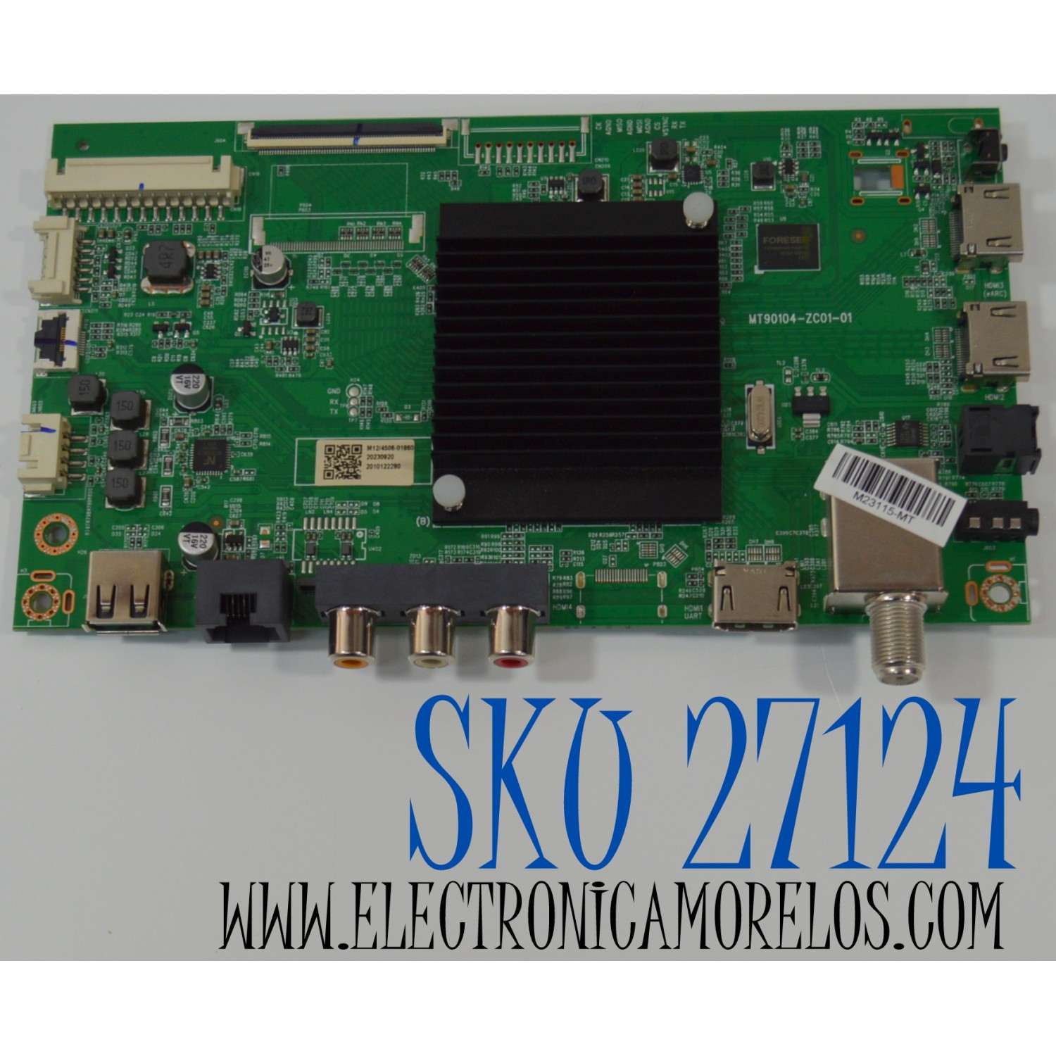 MAIN ORIGINAL PARA TV ONN 4K UHD HDR ROKU TV / NUMERO DE PARTE MT90104-ZC01-01 / 515C90104M12 / M12/4506-01860 / 20230920 / 2010122280 / DISPLAY HF500QUB-F20 / MODELO 100012585 50"