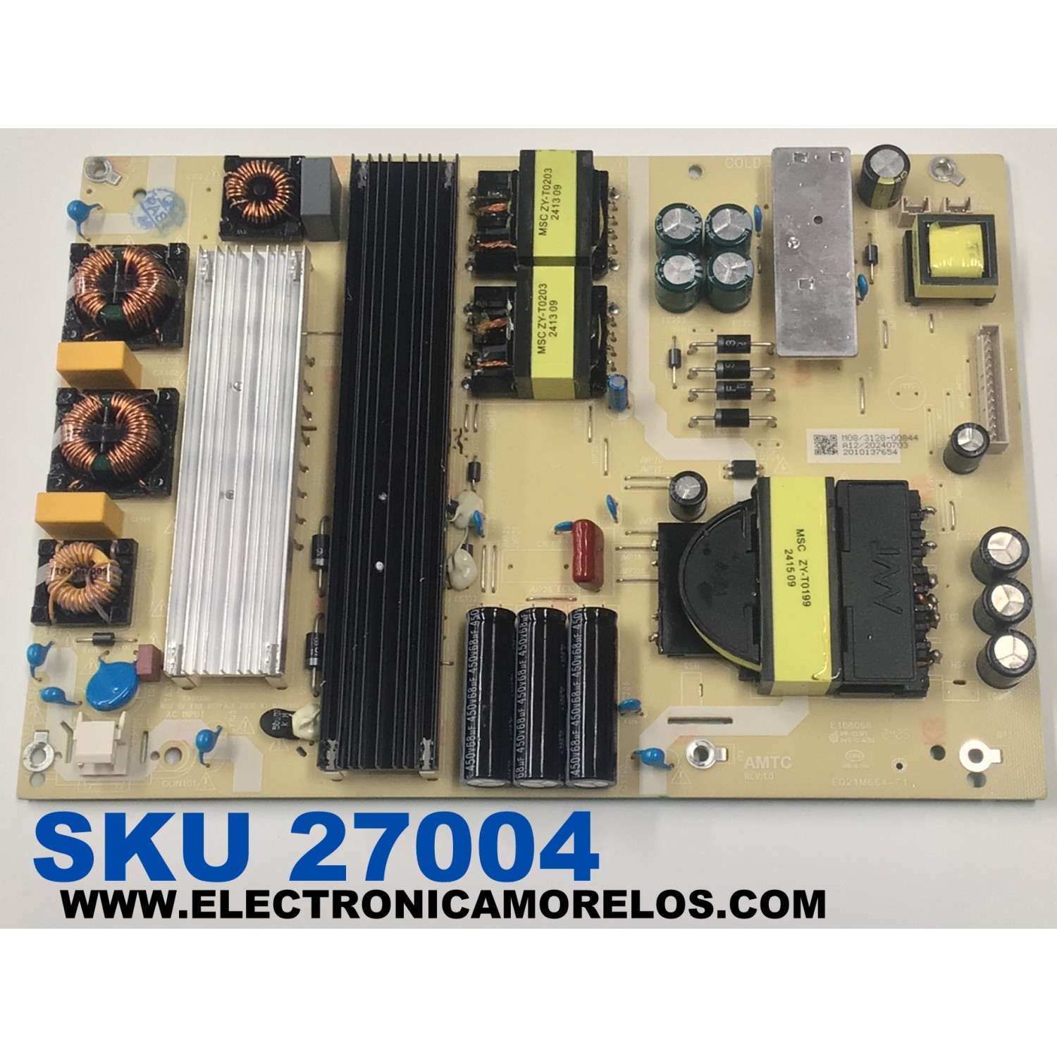 FUENTE DE PODER ORIGINAL PARA TV ONN / NUMERO DE PARTE 514C7002M08 / TV7002-ZC02-01 / E021M664-F1 / M08/3128-00844 / A12/20240703 / 2010137654 / DISPLAY JR745R3HA4K / BN96-51821A / MODELO 100044717 75"