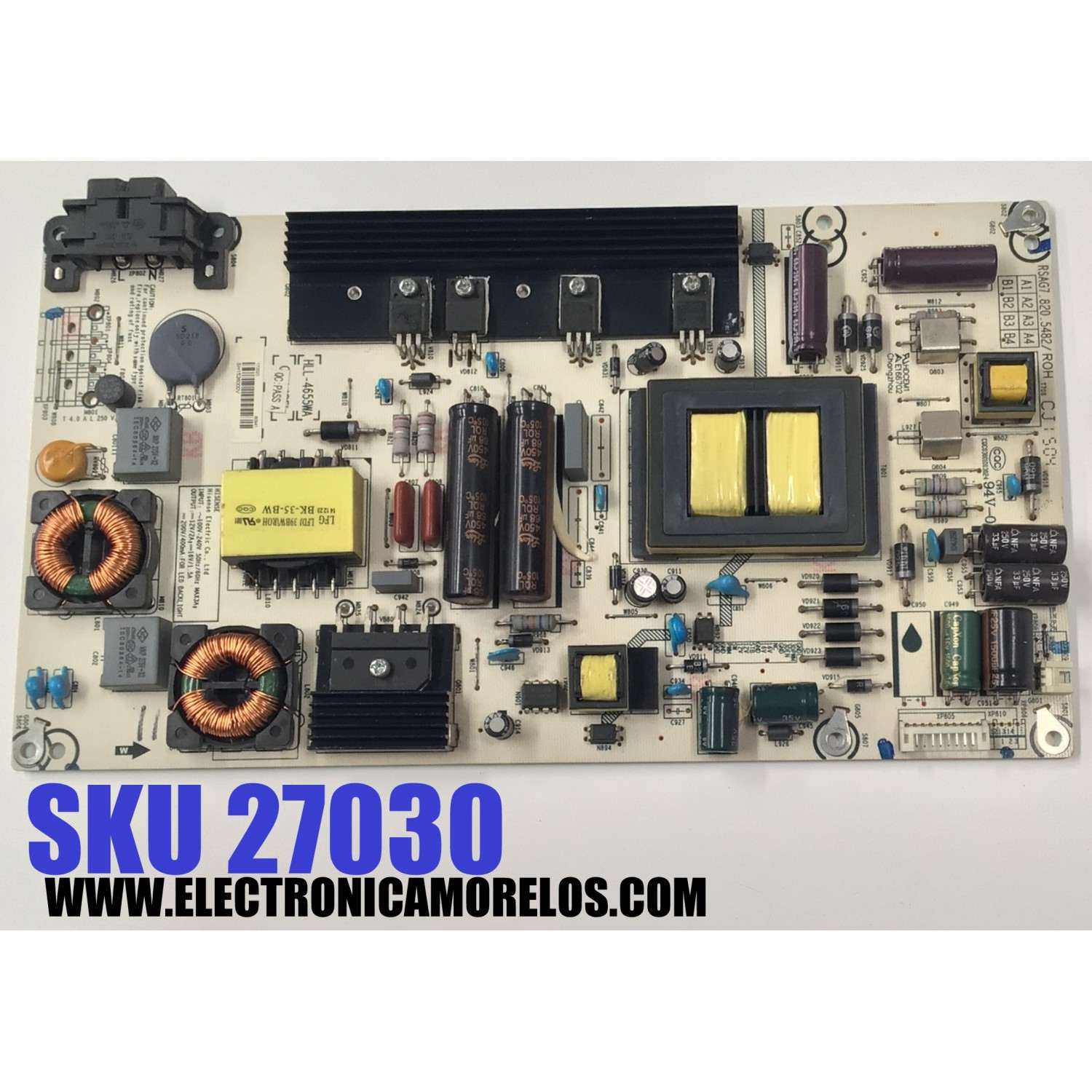 FUENTE DE PODER PARA TV HISENSE ORIGINAL / NUMERO DE PARTE 170020 / RSAG7.820.5482/ROH / HLL-4655WA / SH1526000V / 80941 / MODELO 48K20D