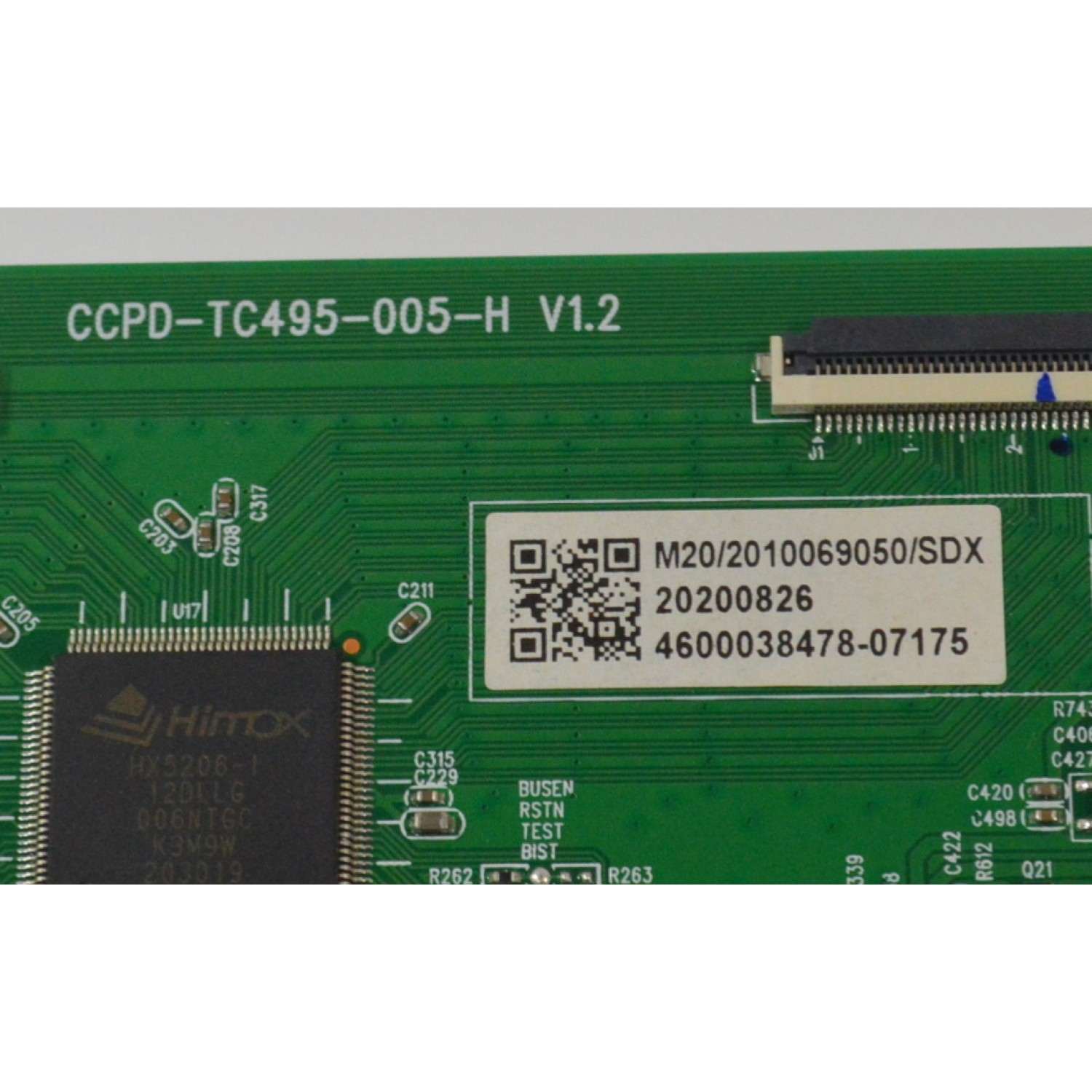 T-CON PARA TV JVC ORIGINAL / NUMERO DE PARTE 513C4951M20 / CCPD-TC495-005-H V1.2 / M20/2010069050/SDX / 20200826 / 4600038478-07175 / DISPLAY CC500PV7D VER.02 / MODELO LT-50MAW595  - Imagen 2