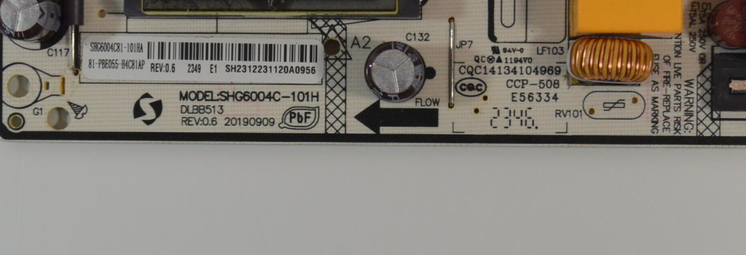FUENTE DE PODER ORIGINAL NUEVA PARA TV KALLEY / NUMERO DE PARTE 81-PBE055-H4C81AP / SHG6004C-101H / SHG6004C81-101HA / DLBB513 / CQC14134104969 / E56334 / SHG6004C / 20190909 / MODELO K-ATV50UHD - Imagen 2