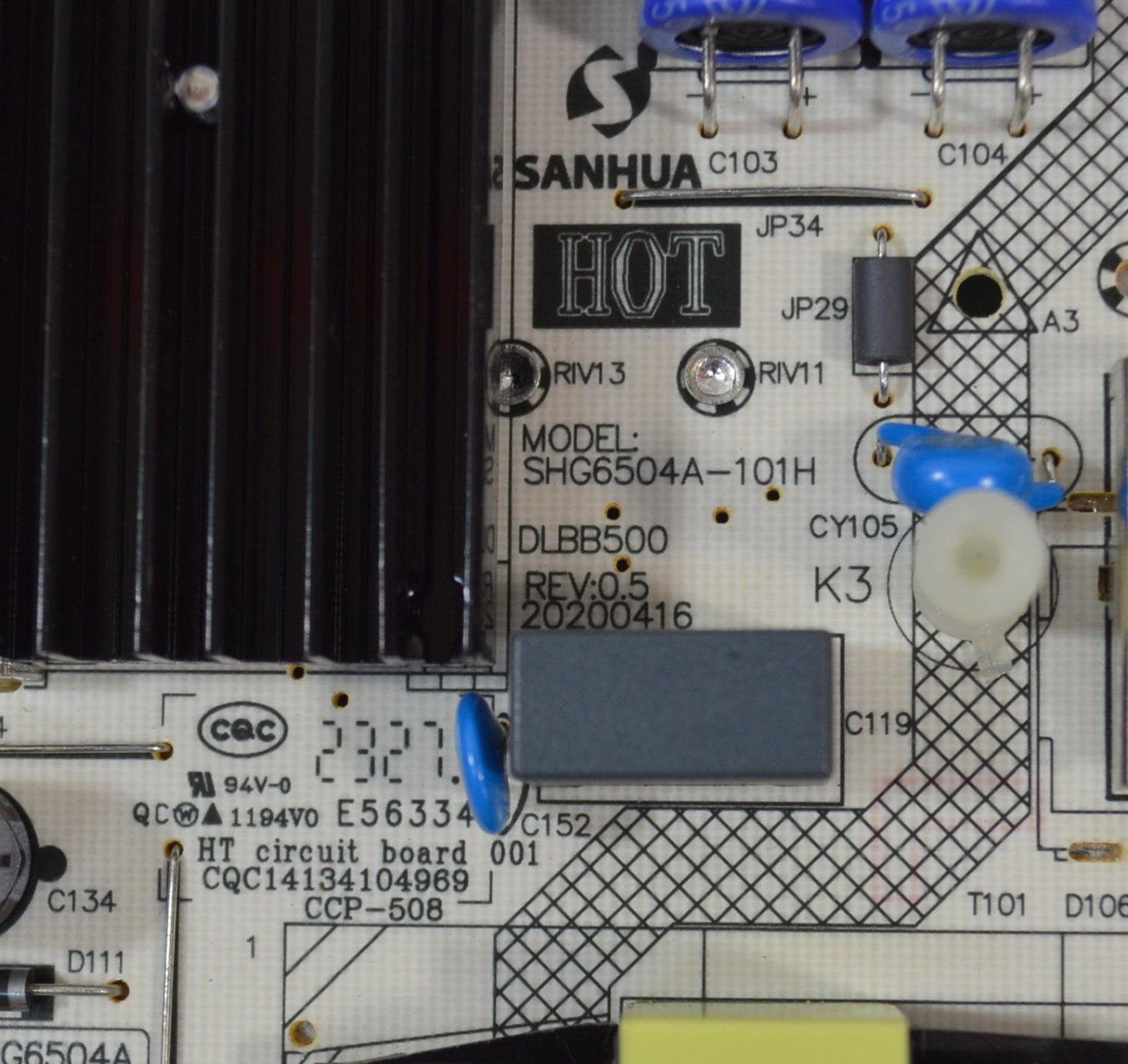 FUENTE DE PODER ORIGINAL NUEVA PARA TV PHILIPS / NUMERO DE PARTE 81-PBE131-H160001 / SHG6504A-101H / DLBB500 / SHG6504A29-101HA / SHG6504A / DLBB500 REV:0.5 / E56334 / CQC14134104969 / 20200416 / MODELO 65PUL6653 / 65PUL6653/F8 - Imagen 3