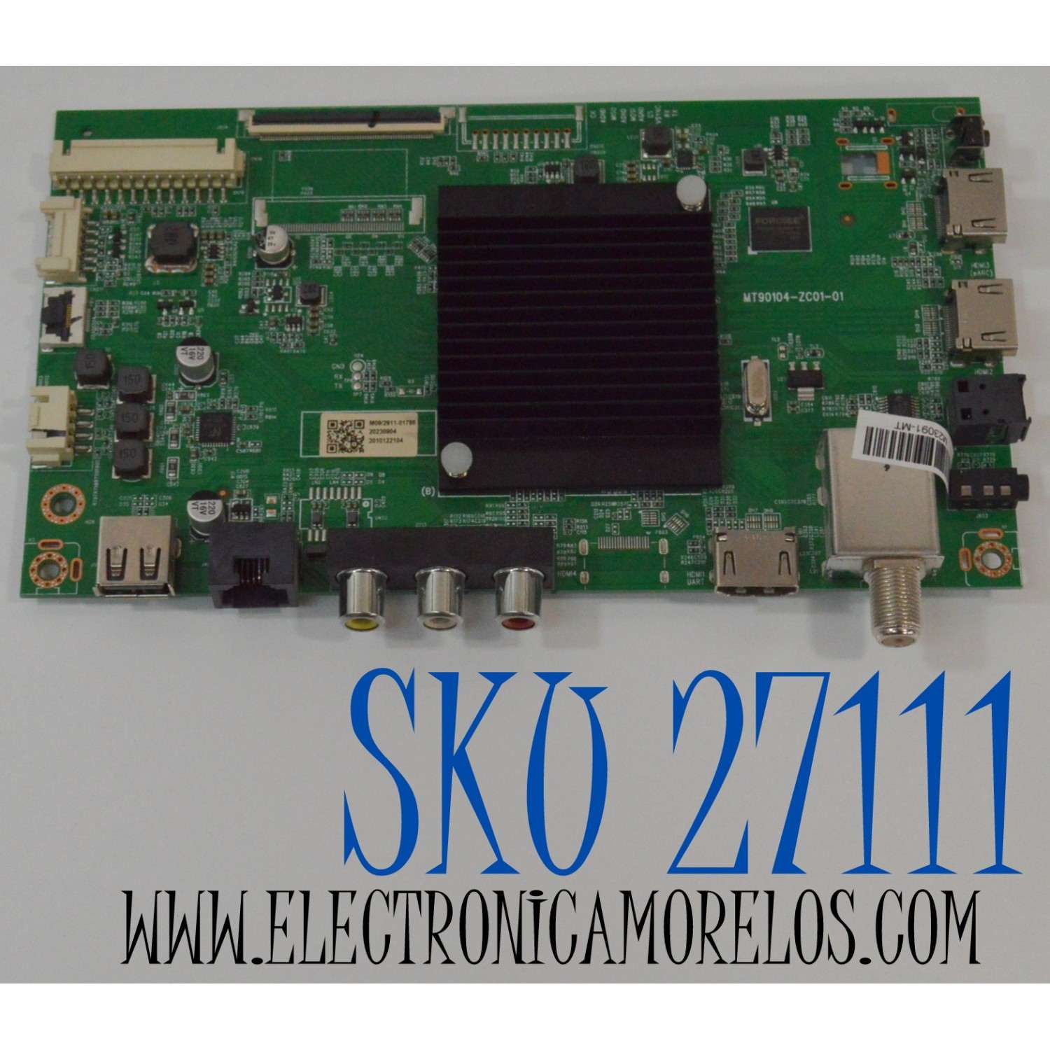MAIN PARA TV ONN ORIGINAL 4K UHD HDR ROKU TV / NUMERO DE PARTE MT90104-ZC01-01 / 515C90104M09 / M09/2911-01786 / 2010122104 / 20230904 / DISPLAY ST6451D04-9 V2.1 / MODELO 100012587 65"