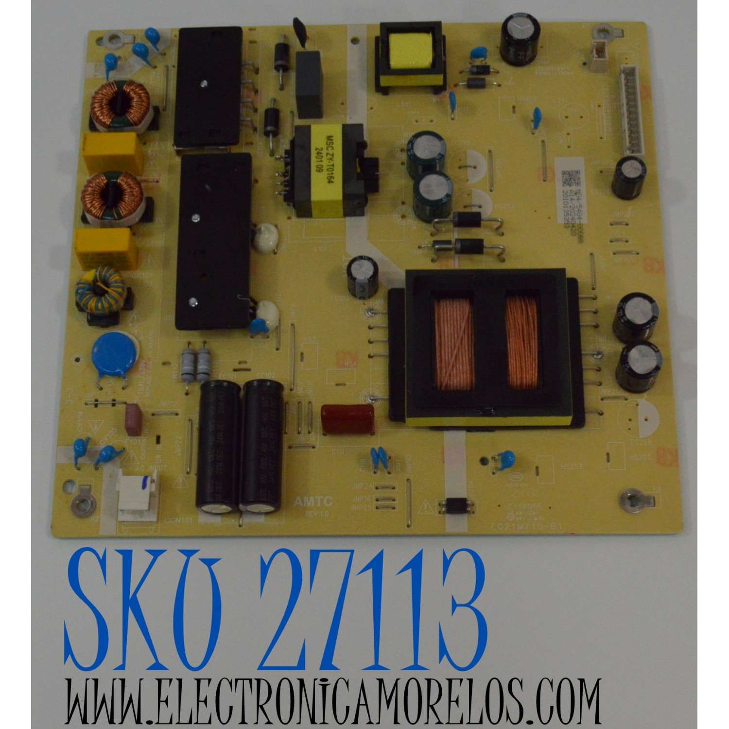 FUENTE DE PODER PARA TV ONN ORIGINAL / NUMERO DE PARTE 514C4302M04 / TV4302-ZC02-01 / M04/5404-00088 / 20240420 / 2010135353 / E021M715-B1 / DISPLAY ST5461D18-2 VER.2.1 / MODELO 100012586 55"