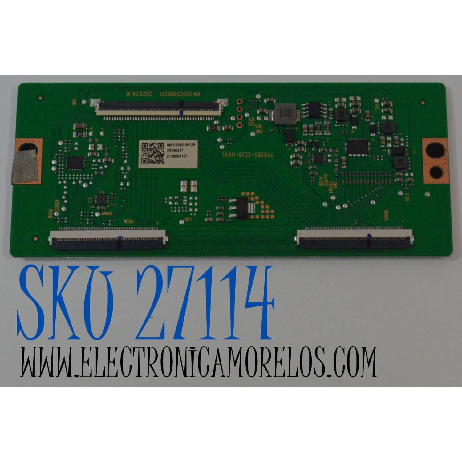 T-CON ORIGINAL PARA TV ONN / NUMERO DE PARTE 513C55B0M61 / TV55B0-ZC26-01 / TV55B0-ZC26-01(A) / 303C55B0231 / 2023.06.16 / 20230616 / M61/5540-09126 / 20240427 / 2130006127 / DISPLAY ST5461D18-2 VER.2.1 / MODELO 100012586 55"