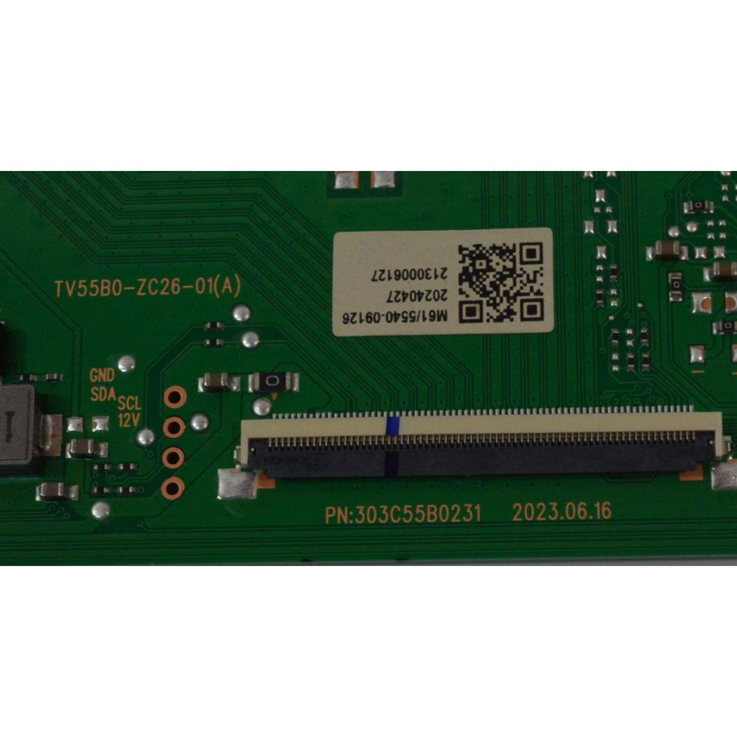 T-CON ORIGINAL PARA TV ONN / NUMERO DE PARTE 513C55B0M61 / TV55B0-ZC26-01 / TV55B0-ZC26-01(A) / 303C55B0231 / 2023.06.16 / 20230616 / M61/5540-09126 / 20240427 / 2130006127 / DISPLAY ST5461D18-2 VER.2.1 / MODELO 100012586 55" - Imagen 3