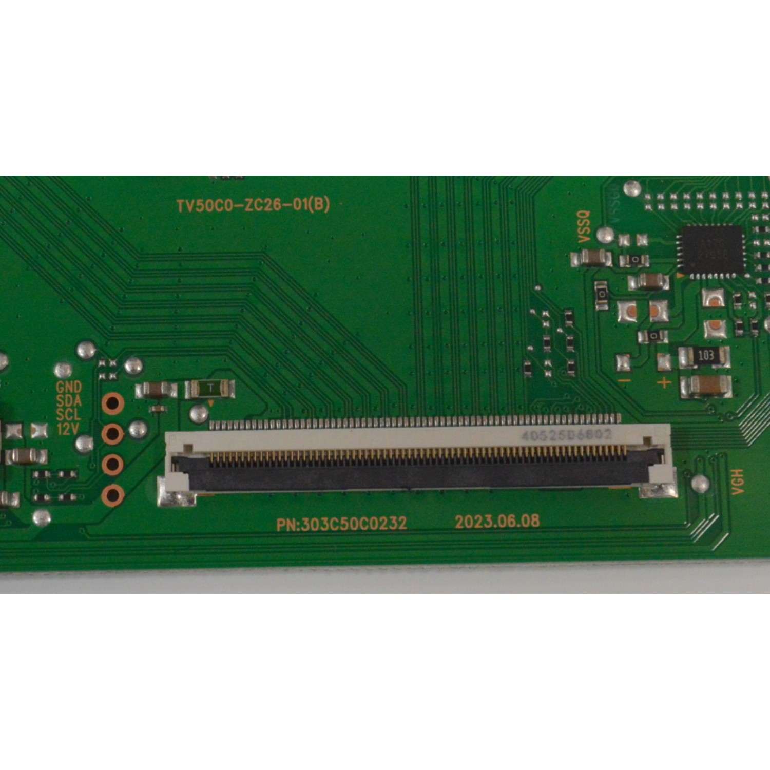 T-CON PARA TV ONN ORIGINAL / NUMERO DE PARTE TV50C0-ZC26-01 / 513C50C0M62 / 513C50C0M61 / TV50C0-ZC26-01(B) / 303C50C0232 / M62/9657-04656 / 20240604 / 2130006201 /  PANEL V650DJB-Q02 (D2) / DISPLAY V650DJB-Q02 REV.D2 / MODELO 100012587 65" - Imagen 3