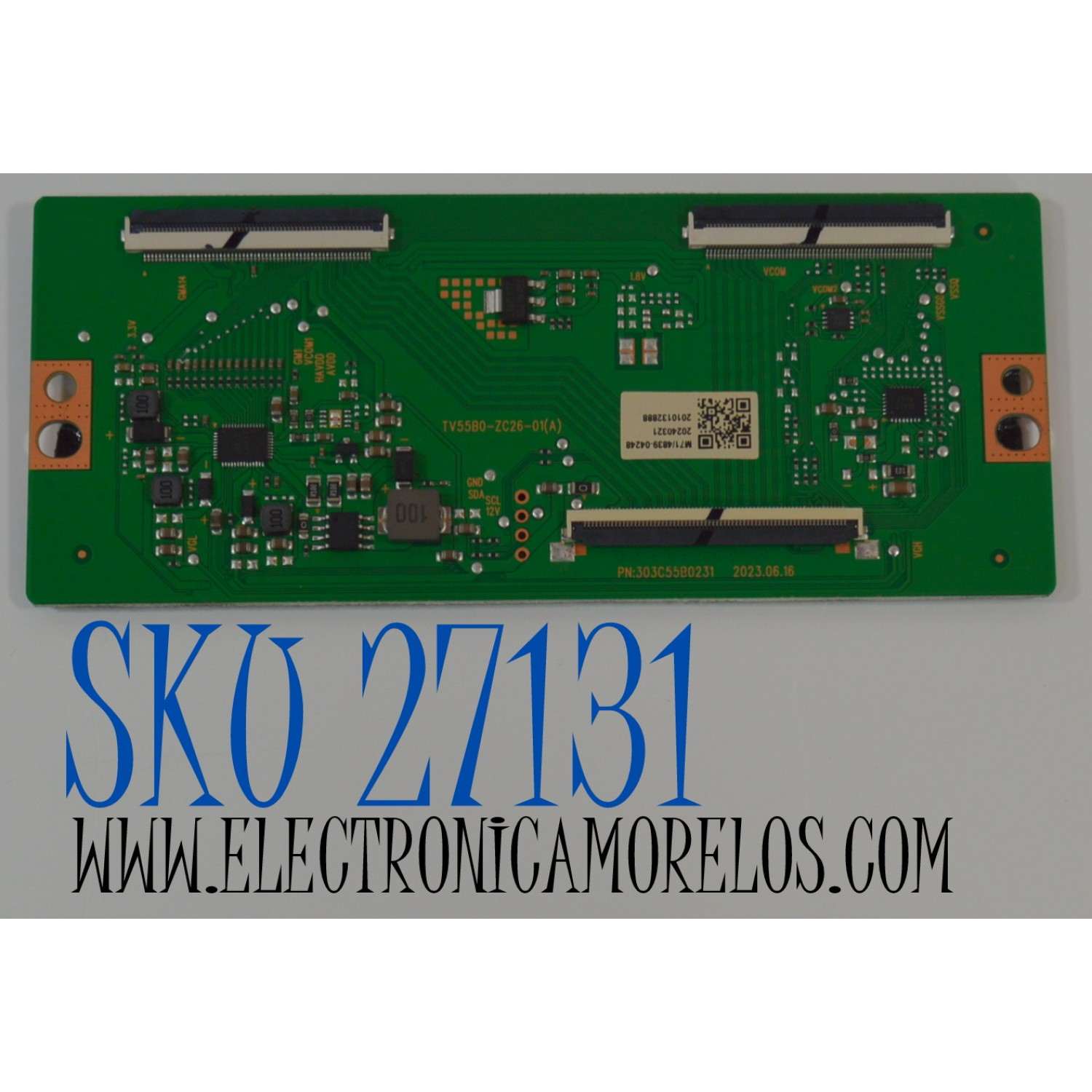 T-CON ORIGINAL PARA TV ONN / NUMERO DE PARTE 513C55B0M71 / TV55B0-ZC26-01(A) / 303C55B0231 / M71/4839-04248 / 20240321 / 2010132888 / DISPLAY ST6451D04-9 V2.1 / MODELO 100012587 65"