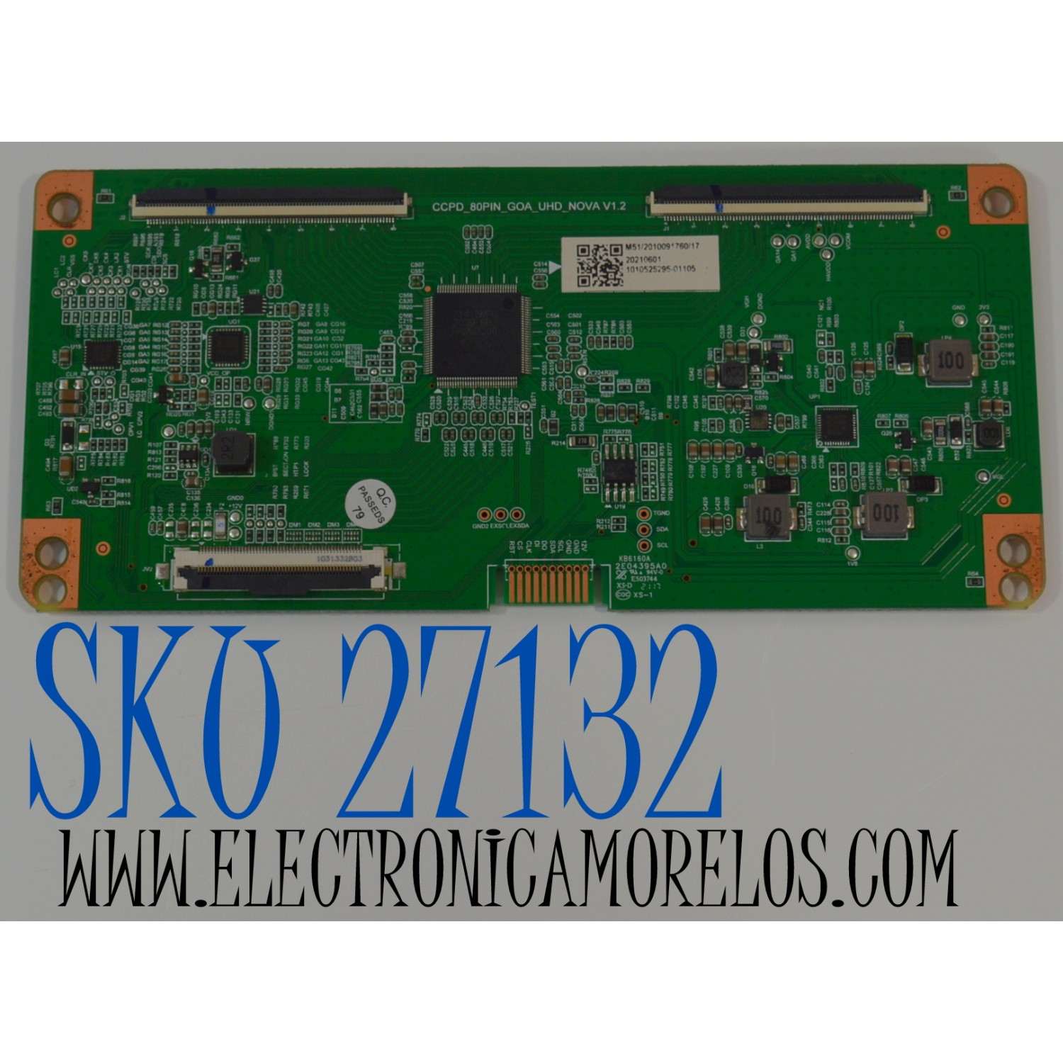 T-CON ORIGINAL PARA TV JVC / NUMERO DE PARTE 513C4953M51 / CCPD_80PIN_GOA_UHD_NOVA V1.2 / M51/2010091760/17 / 20210601 / 1010525295-01105 / DISPLAY CC500PV7D VER.02 / MODELO LT-50MAW705