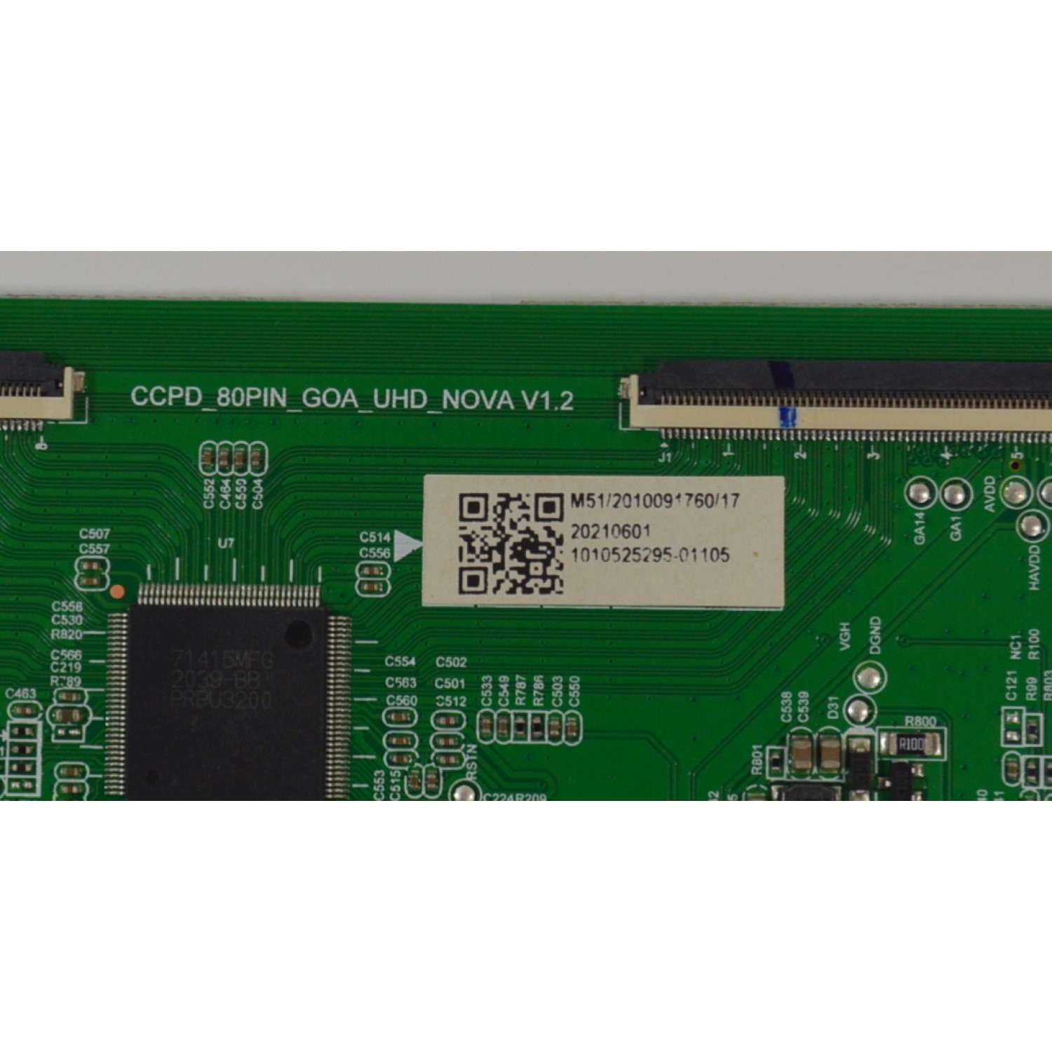 T-CON ORIGINAL PARA TV JVC / NUMERO DE PARTE 513C4953M51 / CCPD_80PIN_GOA_UHD_NOVA V1.2 / M51/2010091760/17 / 20210601 / 1010525295-01105 / DISPLAY CC500PV7D VER.02 / MODELO LT-50MAW705 - Imagen 2