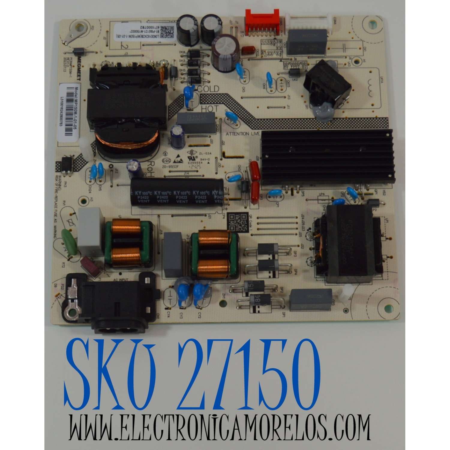 FUENTE DE PODER ORIGINAL NUEVA PARA TV PHILIPS / NUMERO DE PARTE MP150M-1-01-05 / 81-PBE121-M150002 / MP150M-1 / 471000782 / MP150M-1 REV:1.0 / MODELO 65PUL6653 / 65PUL6653/F8