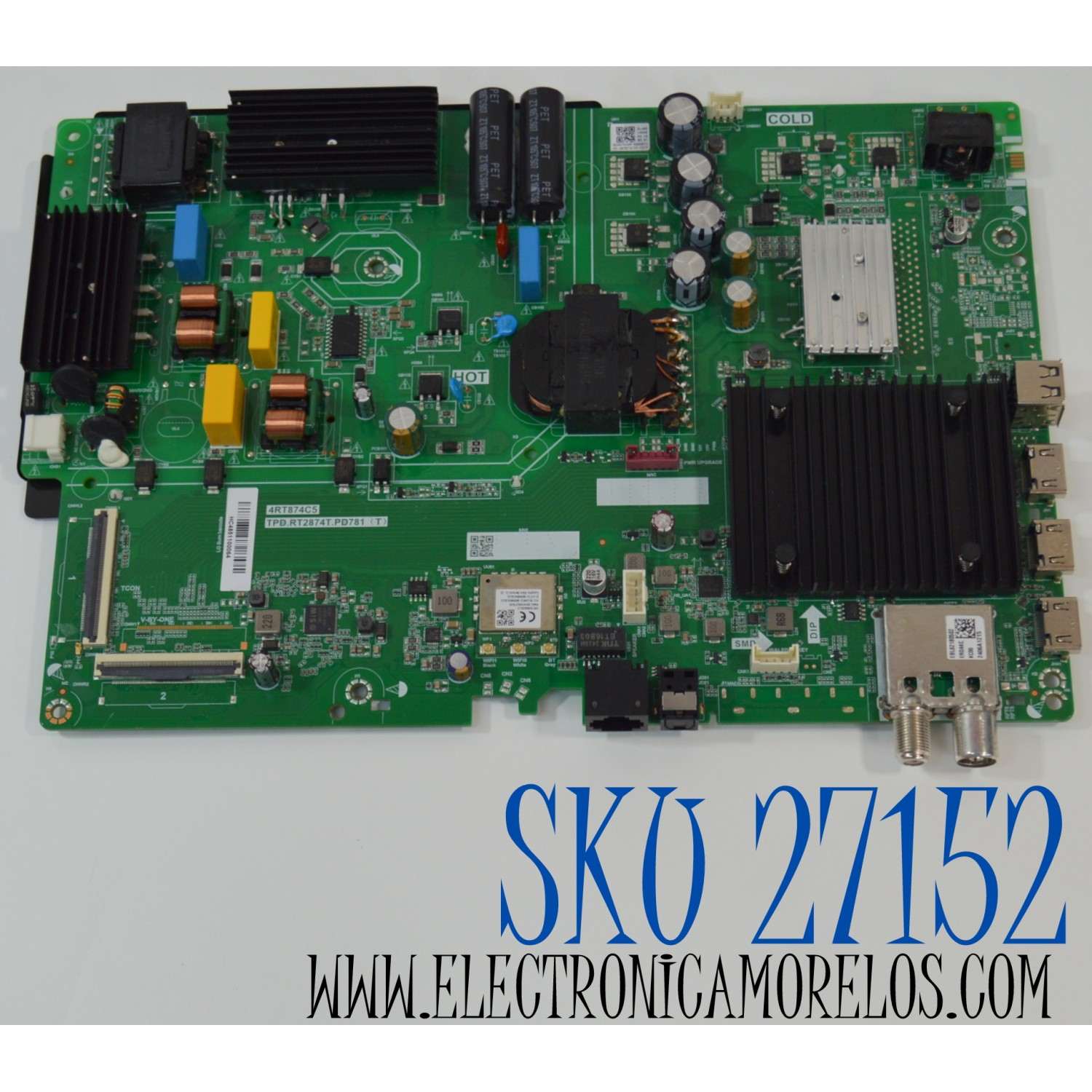MAIN FUENTE COMBO ORIGINAL NUEVA PARA TV LG. / NUMERO DE PARTE 02-4RT874C55-C07T / TPD.RT2874T.PD781 / 4RT874C5 / TPD.RT2874T.PD781(T) / HC4851100064 / H24070548 / DLU801604503 / MODELO 55UT7300PSA
