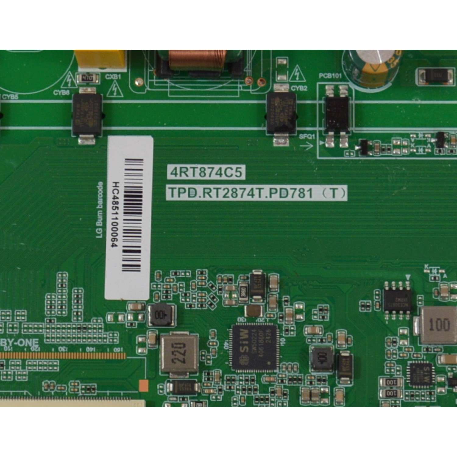 MAIN FUENTE COMBO ORIGINAL NUEVA PARA TV LG. / NUMERO DE PARTE 02-4RT874C55-C07T / TPD.RT2874T.PD781 / 4RT874C5 / TPD.RT2874T.PD781(T) / HC4851100064 / H24070548 / DLU801604503 / MODELO 55UT7300PSA - Imagen 2
