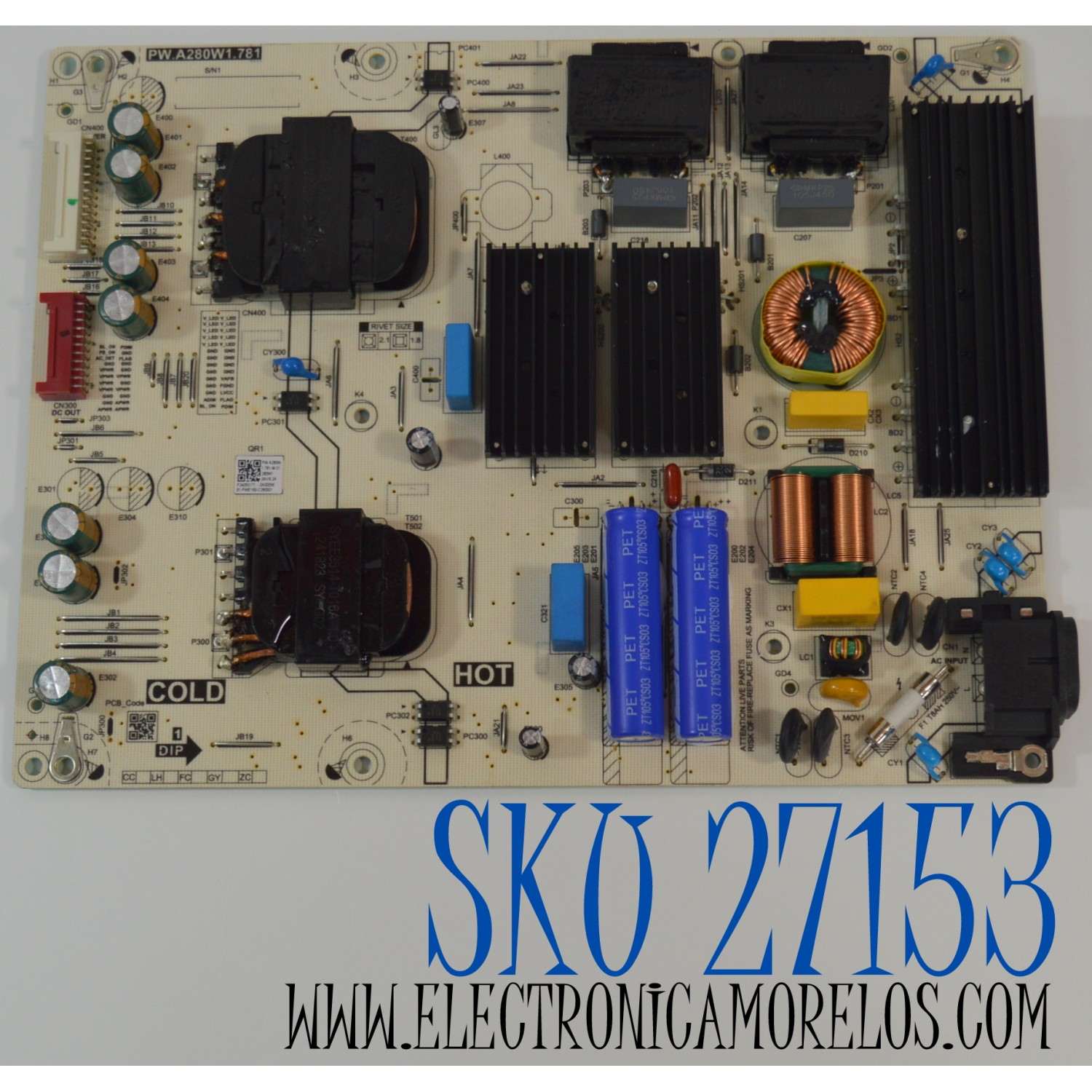 FUENTE DE PODER ORIGINAL NUEVA PARA TV PANASONIC / NUMERO DE PARTE 81-PWE160-C280001 / PW.A280W1.781 / PW.A280W1.781-M-01 / PW.A280W1 781-M-01 / P24050171 / E173873 / MODELO TX-55MXX979