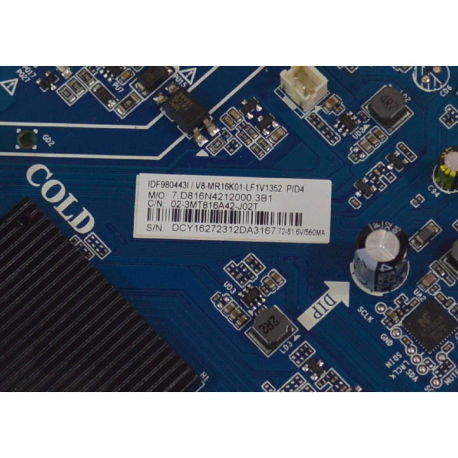 MAIN FUENTE COMBO ORIGINAL NUEVA PARA TV HKPRO / NUMERO DE PARTE 02-3MT816A42-J02T / CV816-N42 / V8-MR16K01-LF1V1352 / 7.D816N4212000.3B1 / IDF980443 / 088-P2K5519A0 / CQC17134172152 / MODELO HKP43R02 - Imagen 3