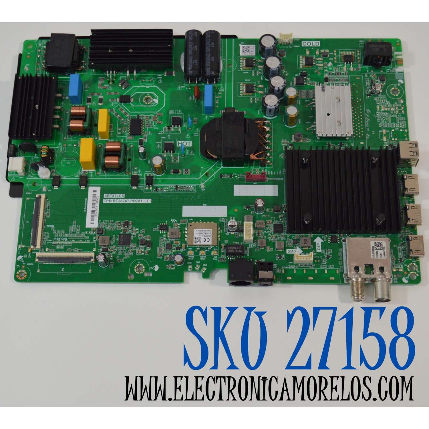 MAIN ORIGINAL NUEVA PARA TV PHILIPS / NUMERO DE PARTE 02-1MTR17AMA-J02T / CV817-VH / V8-MR17K01-LF1V1415 / DMA801258 / CQC17134172152 / 7.D817VH100000.0A4 / DISPLAY ST6451D06-3 / MODELO 65PUL7973 / 65PUL7973/F7