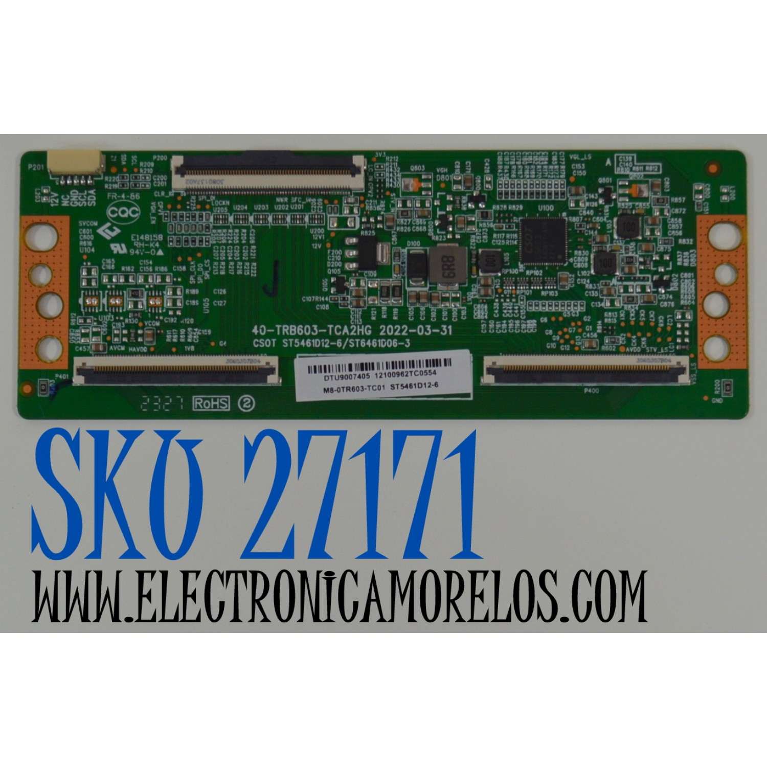 T-CON ORIGINAL NUEVA PARA TV PANASONIC / NUMERO DE PARTE M8-0TR603-TC01 / 40-TRB603-TCA2HG / DTU9007405 / ST5461D12-6 / ST6461D06-3 / CS0T ST5461D12-6/ST6461D06-3 / 12100962TC0559 / MODELO TH-55MX660DX