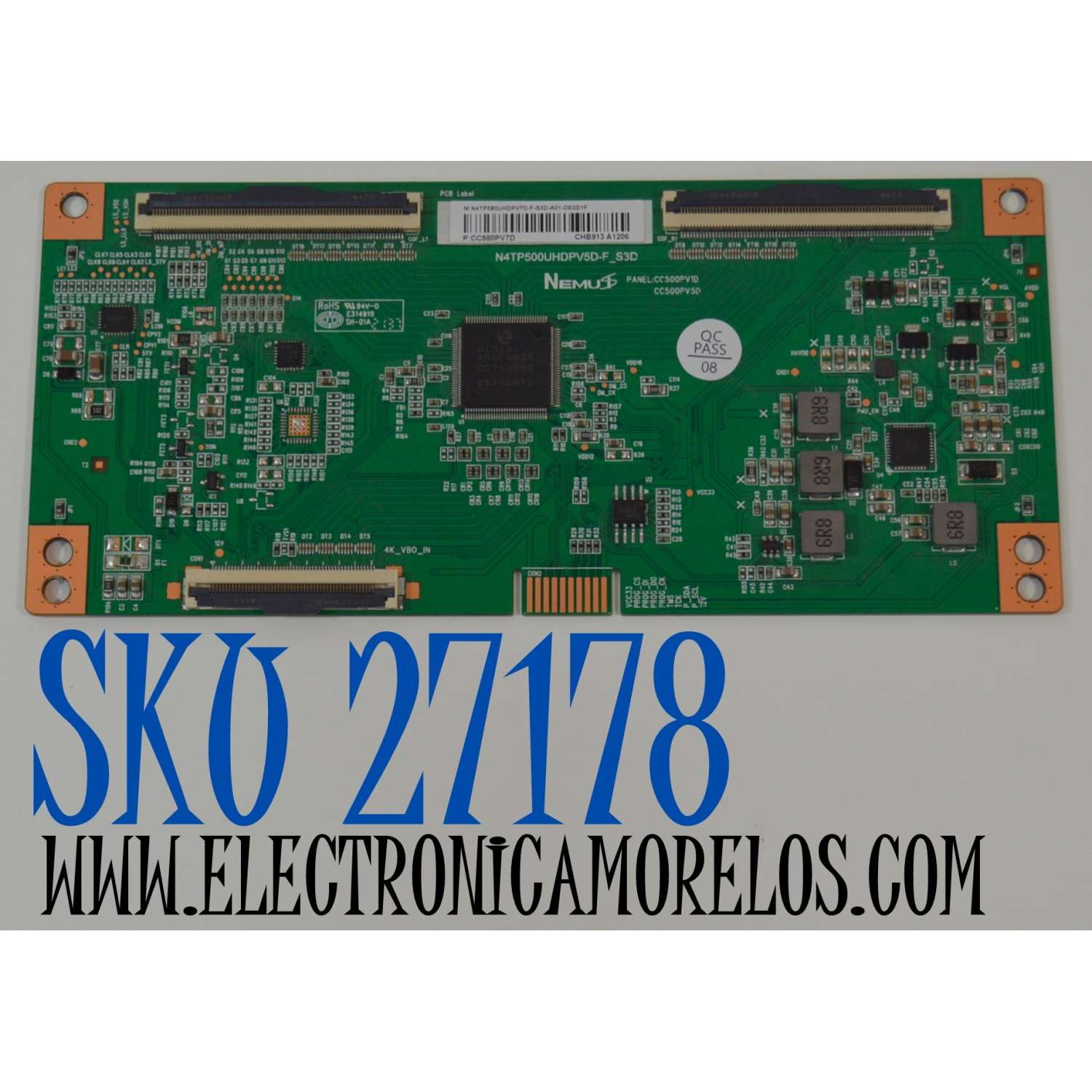 T-CON ORIGINAL NUEVA PARA TV NUMERO DE PARTE N4TP580UHDPV7D / N4TP500UHDPV5D-F_S3D / CC580PV7D / N4TP500UHDPV5D / N4TP580UHDPV7D-F-S3D-A01-DE0D1F / CC500PV1D / CC500PV5D / E314919 / DISPLAY CC580PV7D / MODELO 58UL2163DB / K-ATV58UHD