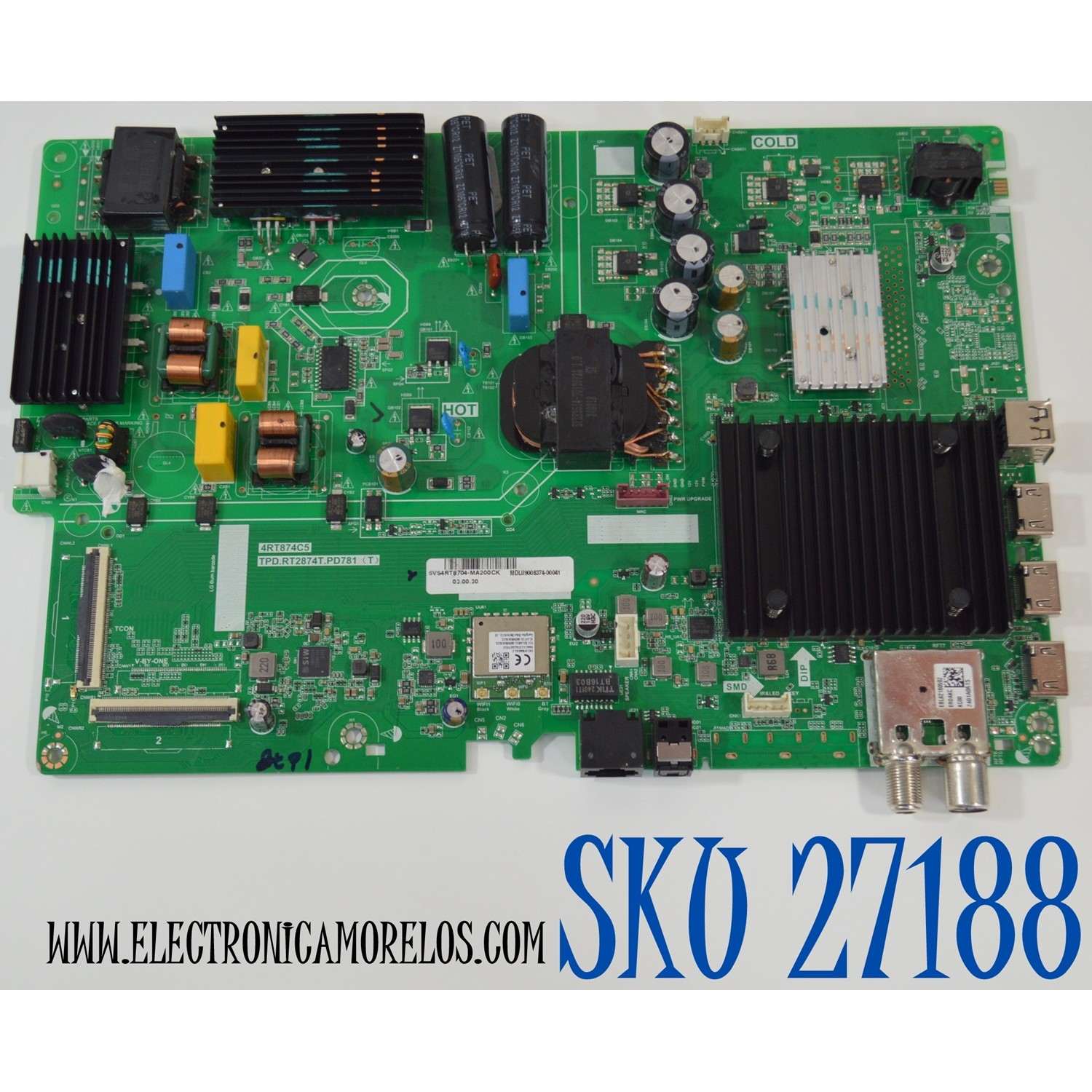 MAIN FUENTE COMBO ORIGINAL PARA TV SMART TV  LG. / NUMERO DE PARTE SVS4RT8704-MA200CK / TPD.RT2874T.PD781 / 4RT874C5 / TPD.RT2874T.PD781(T) / MDLU9008374 / 2605Y08A0 MODELO 65UT7570PUB