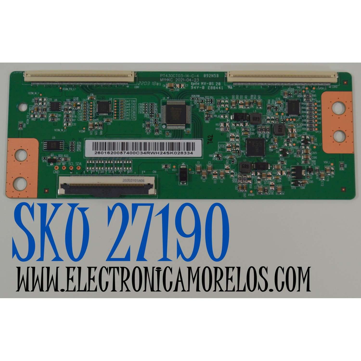 T-CON ORIGINAL NUEVA PARA TV PHILIPS / NUMERO DE PARTE 2601620057400 / PT430CT03-14-C-4 / MYHKC / 2601620057400C / E188441 / PANEL LVF430HKDX E0065 / DISPLAY PT430CT03-14 / MODELOS HKP43R01 / HKP43R02 / WR43EX2300 / 43PFL4775 / 43PFL4775/F7 A CC2